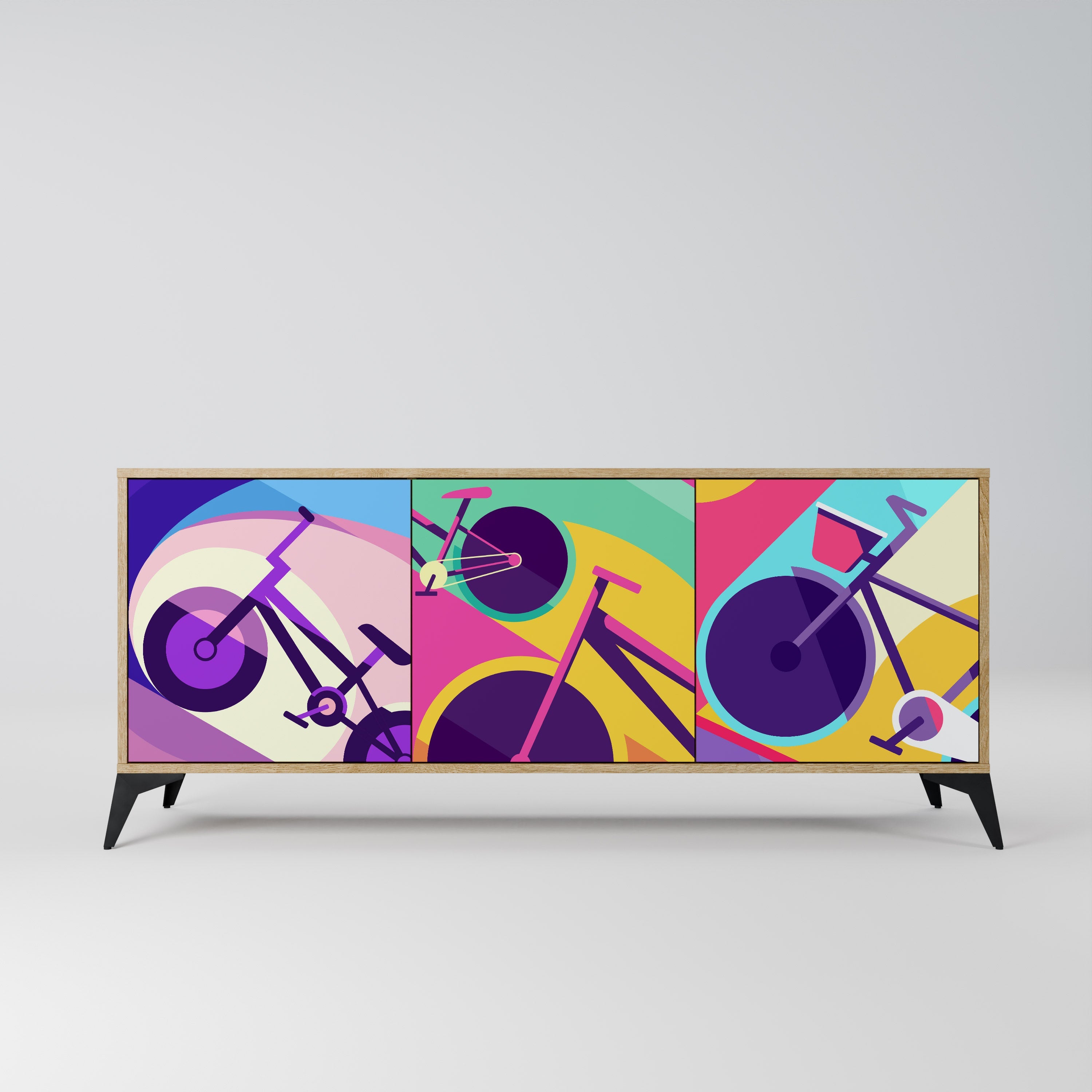 BIKE DREAMS 3-türiges Sideboard in Eichenoptik