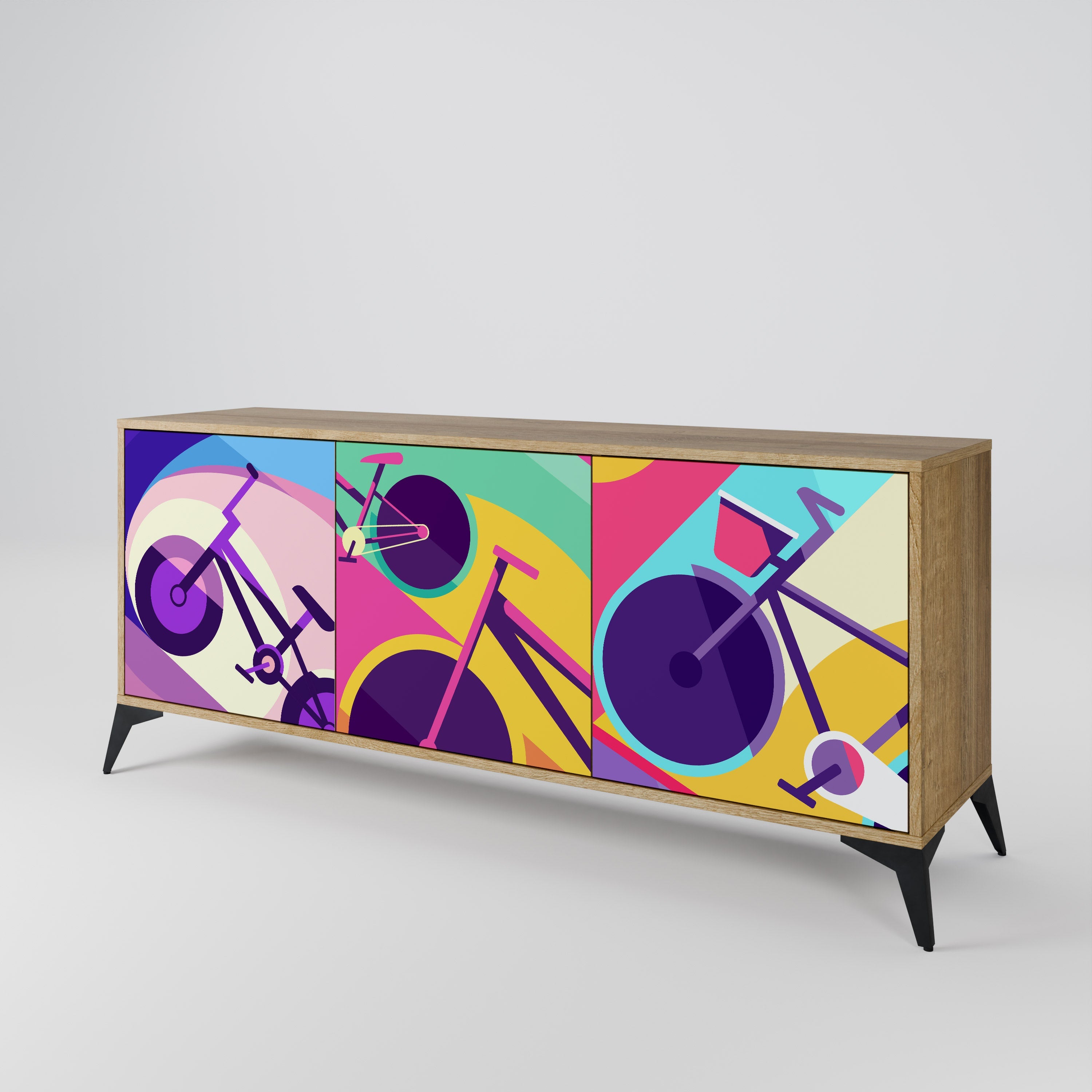 BIKE DREAMS 3-türiges Sideboard in Eichenoptik