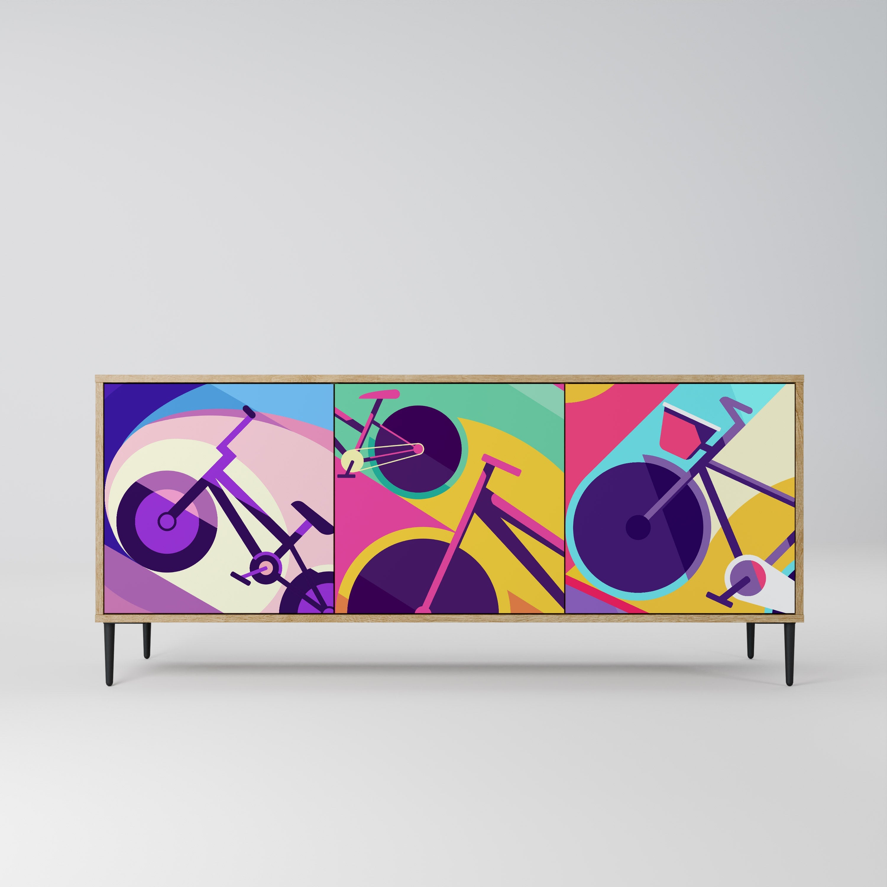 BIKE DREAMS 3-türiges Sideboard in Eichenoptik