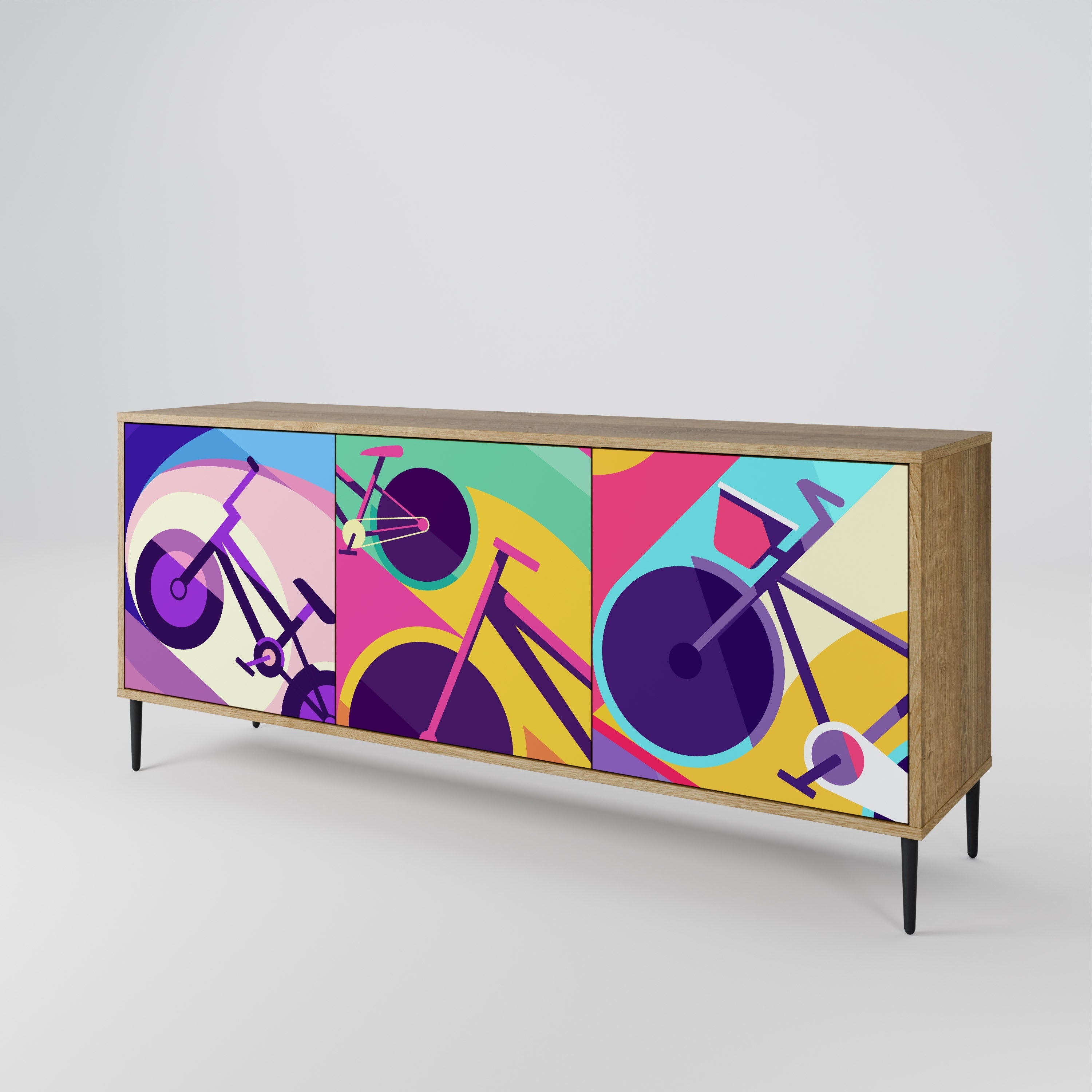 BIKE DREAMS 3-türiges Sideboard in Eichenoptik