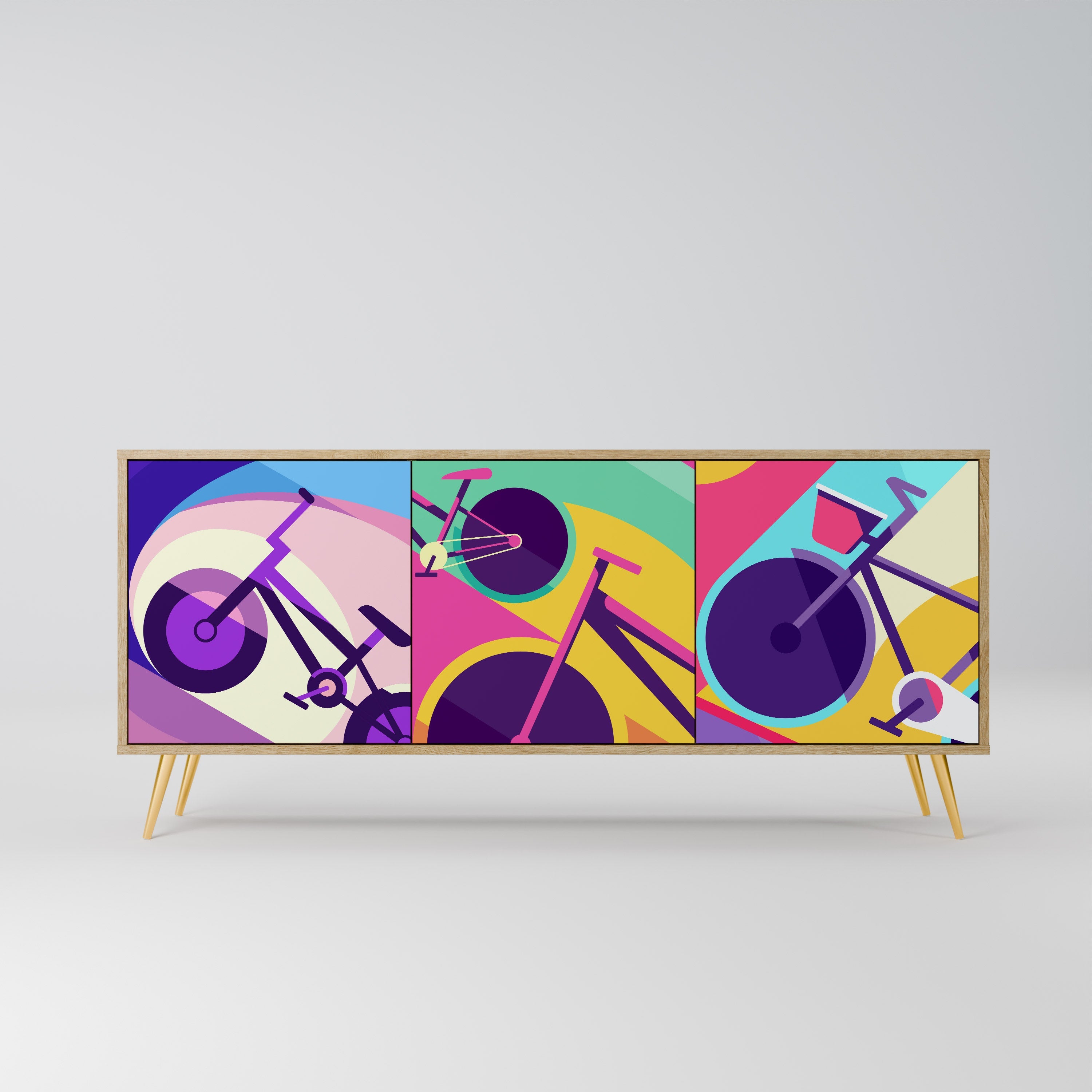 BIKE DREAMS 3-türiges Sideboard in Eichenoptik