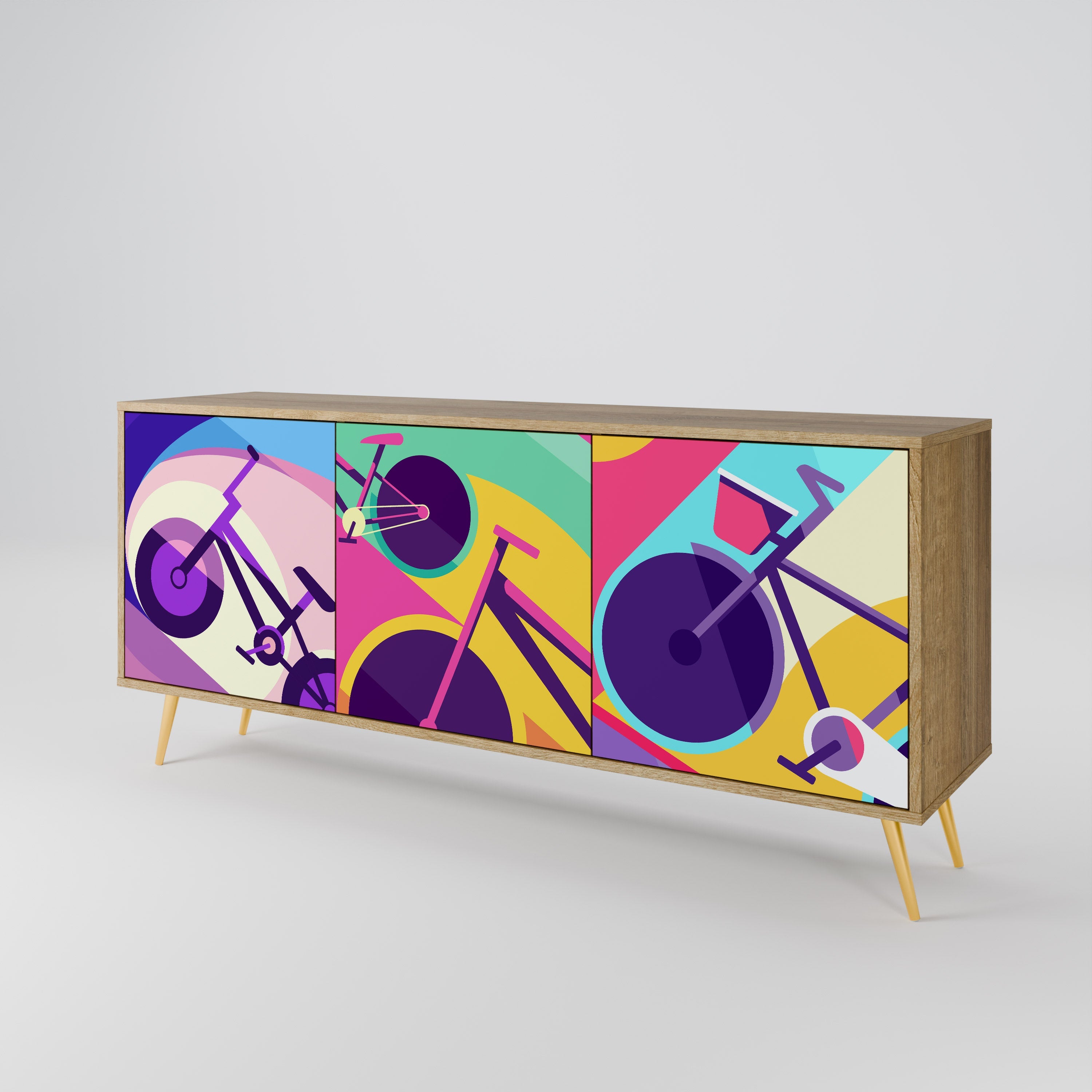 BIKE DREAMS 3-türiges Sideboard in Eichenoptik