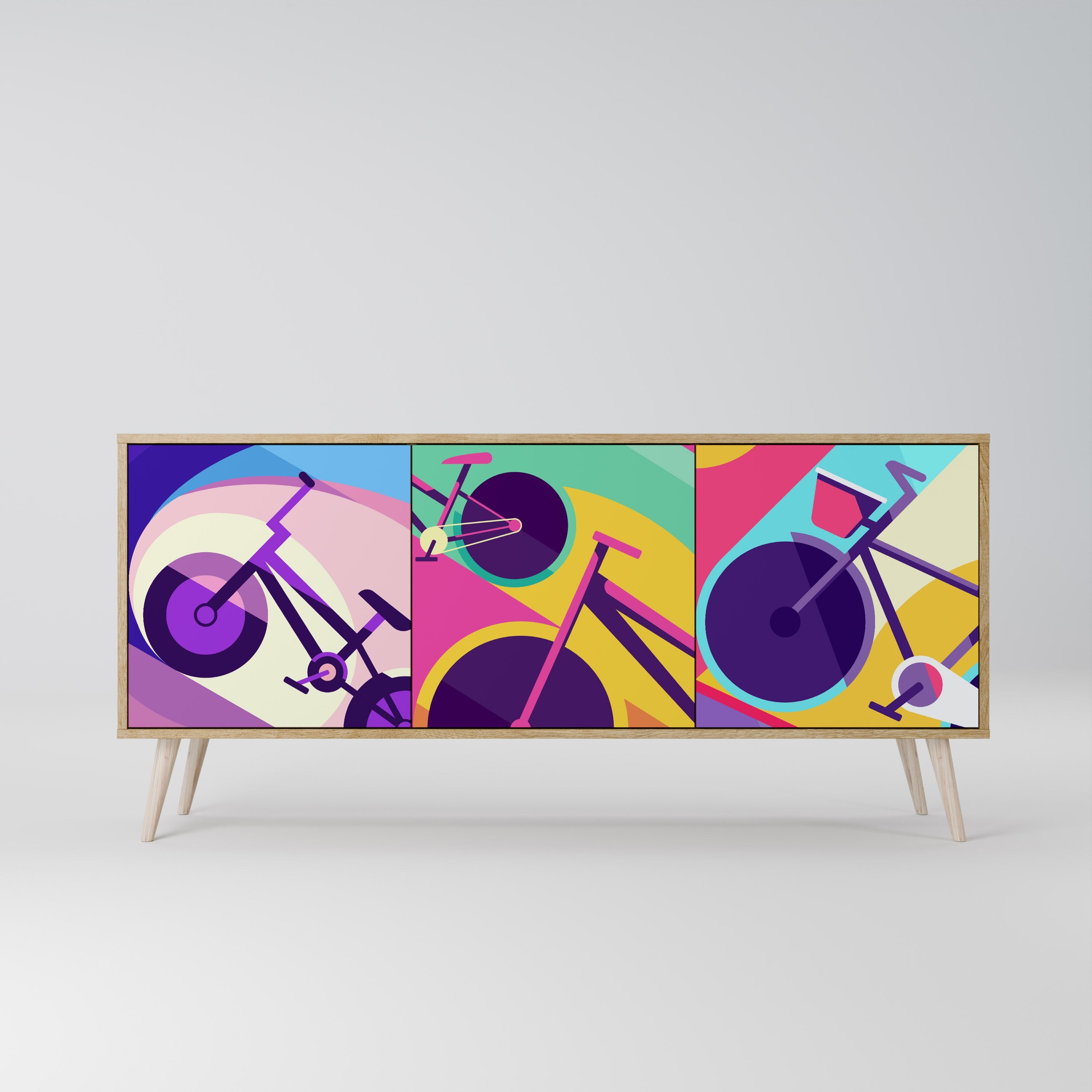 BIKE DREAMS 3-türiges Sideboard in Eichenoptik