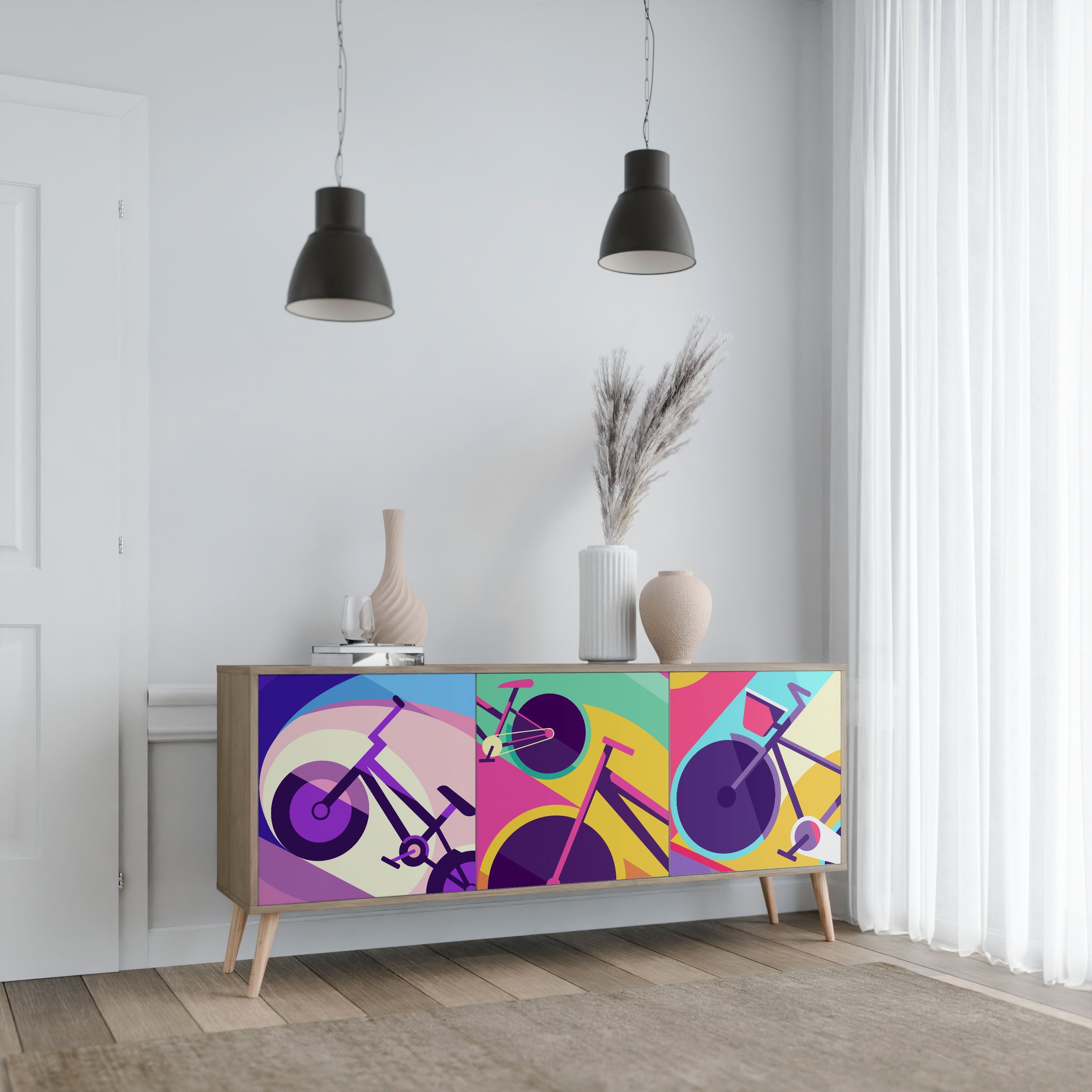 BIKE DREAMS 3-türiges Sideboard in Eichenoptik