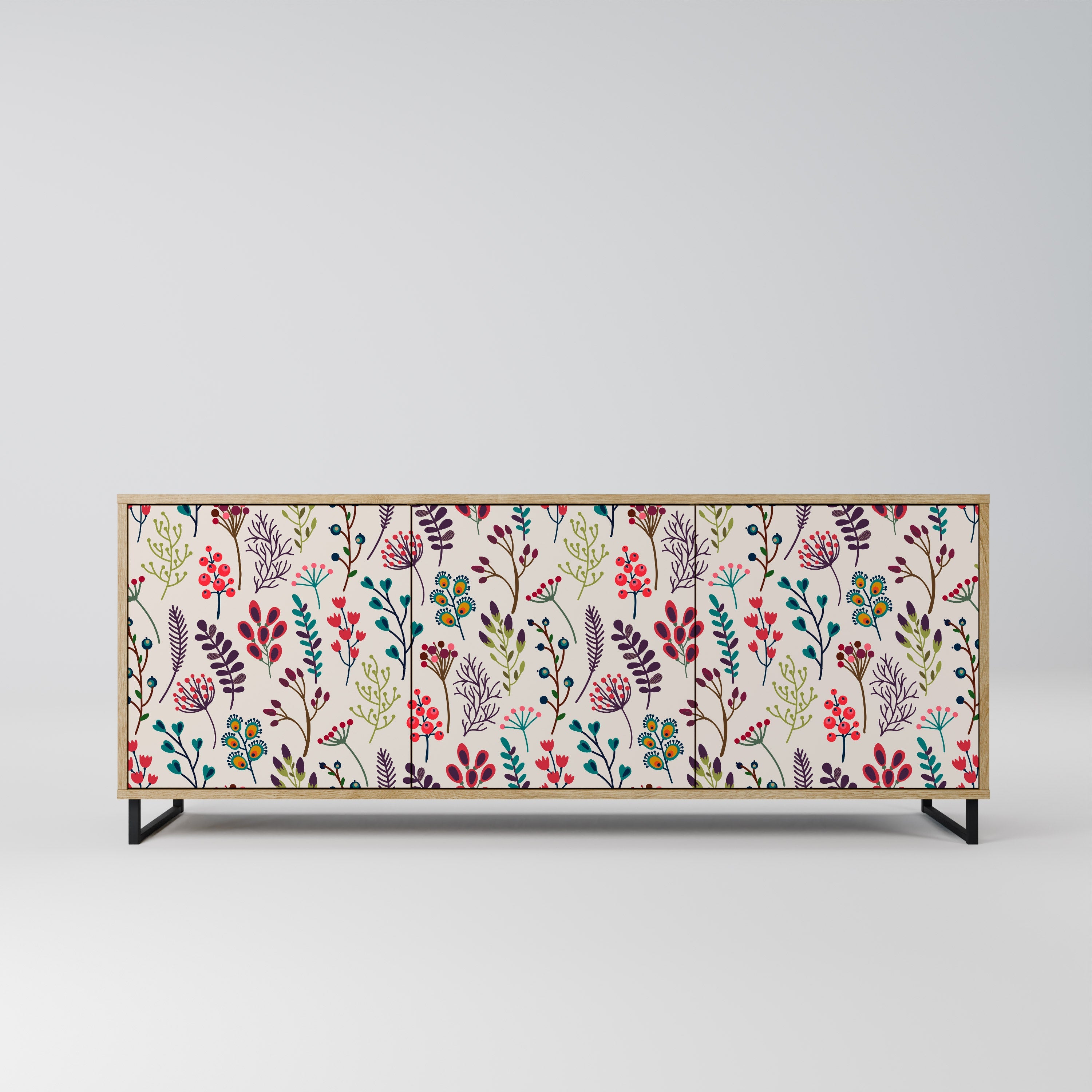 AUTUMN SUNDRIES Sideboard mit 3 Türen in Eichenoptik