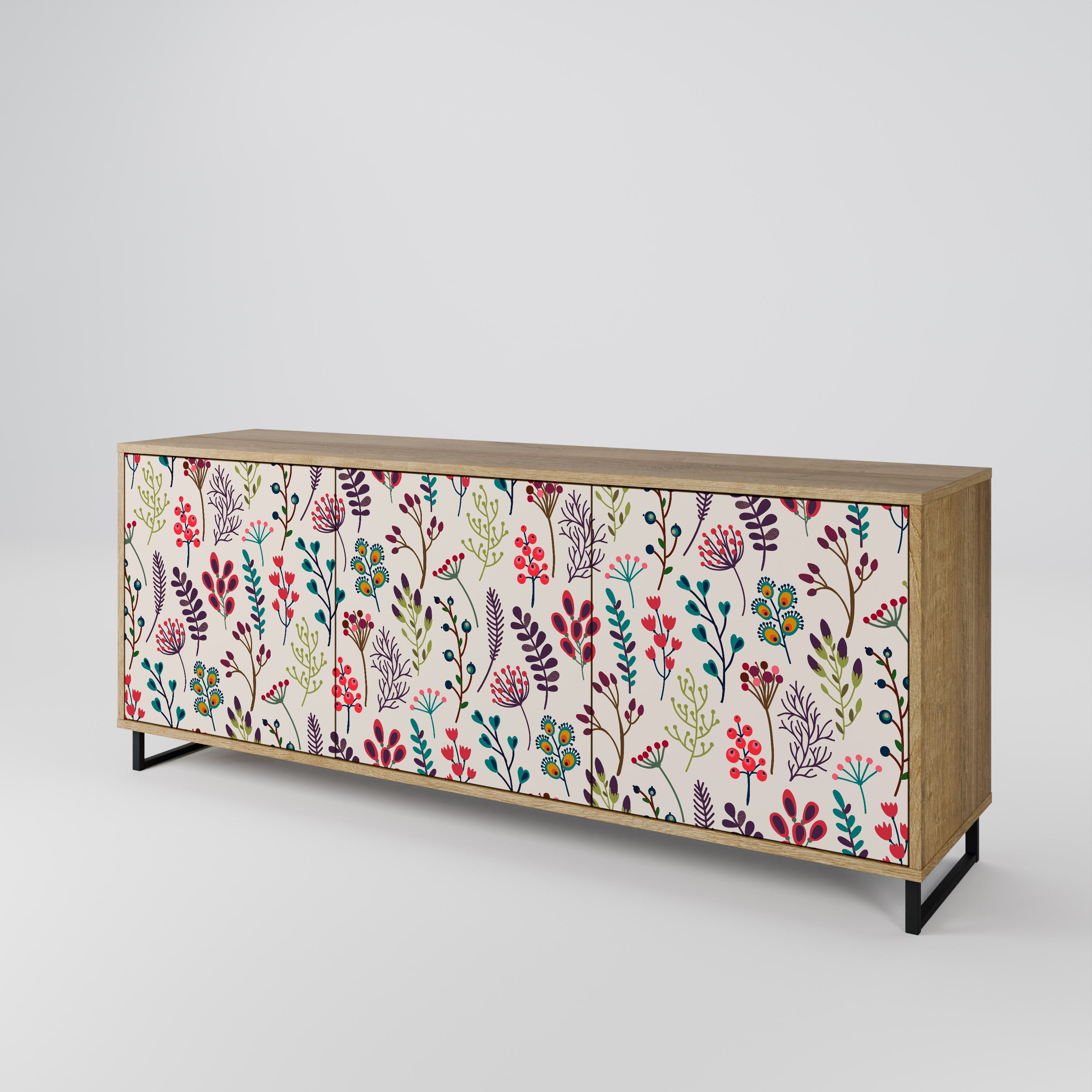 AUTUMN SUNDRIES Sideboard mit 3 Türen in Eichenoptik