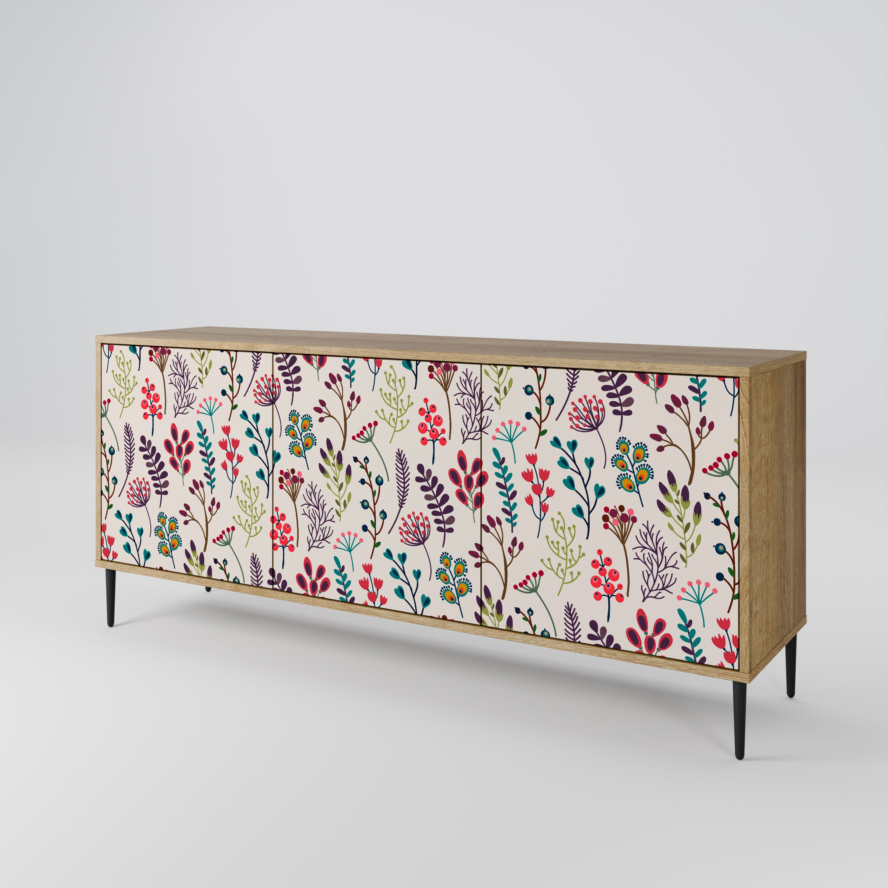 AUTUMN SUNDRIES Sideboard mit 3 Türen in Eichenoptik
