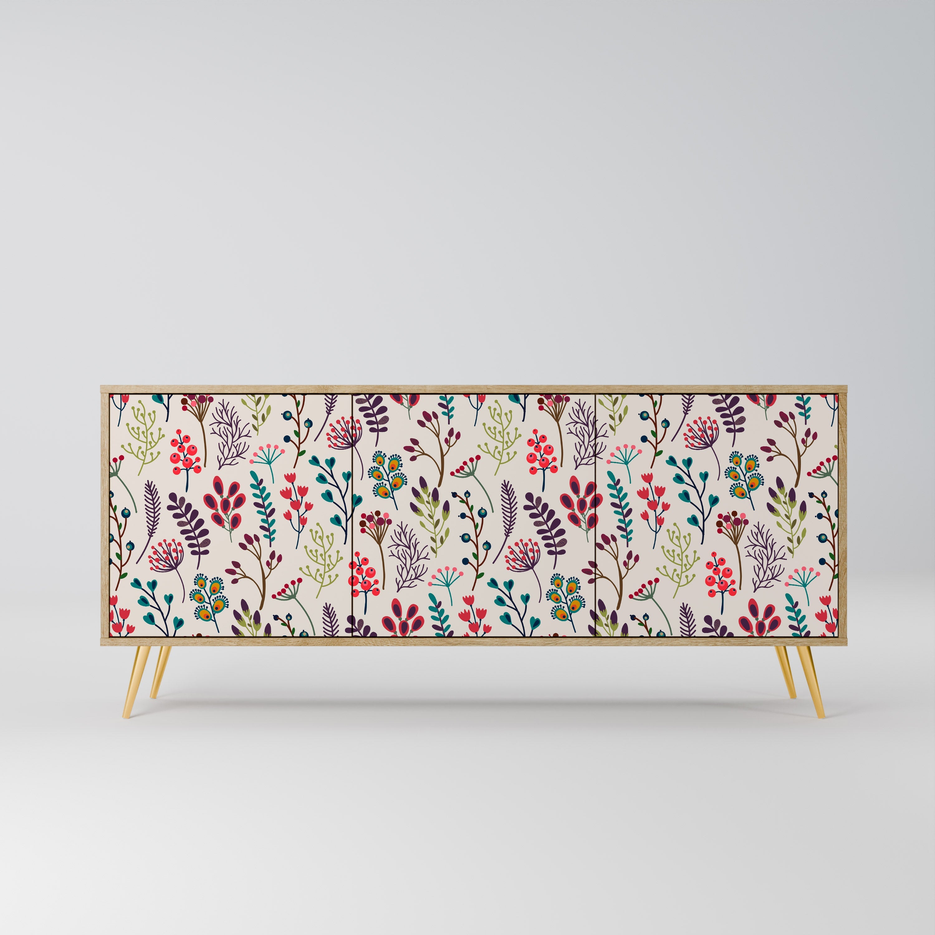 AUTUMN SUNDRIES Sideboard mit 3 Türen in Eichenoptik