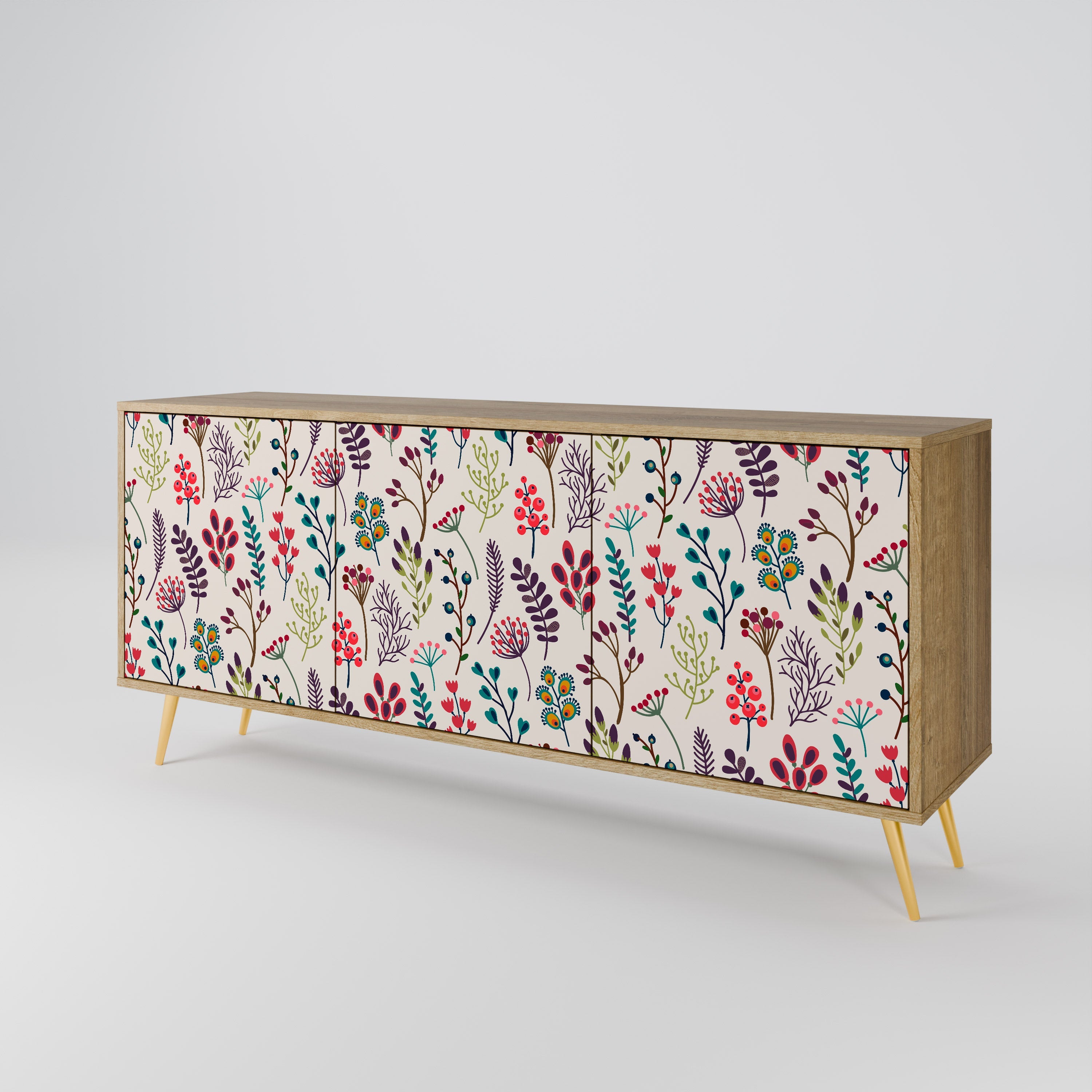 AUTUMN SUNDRIES Sideboard mit 3 Türen in Eichenoptik