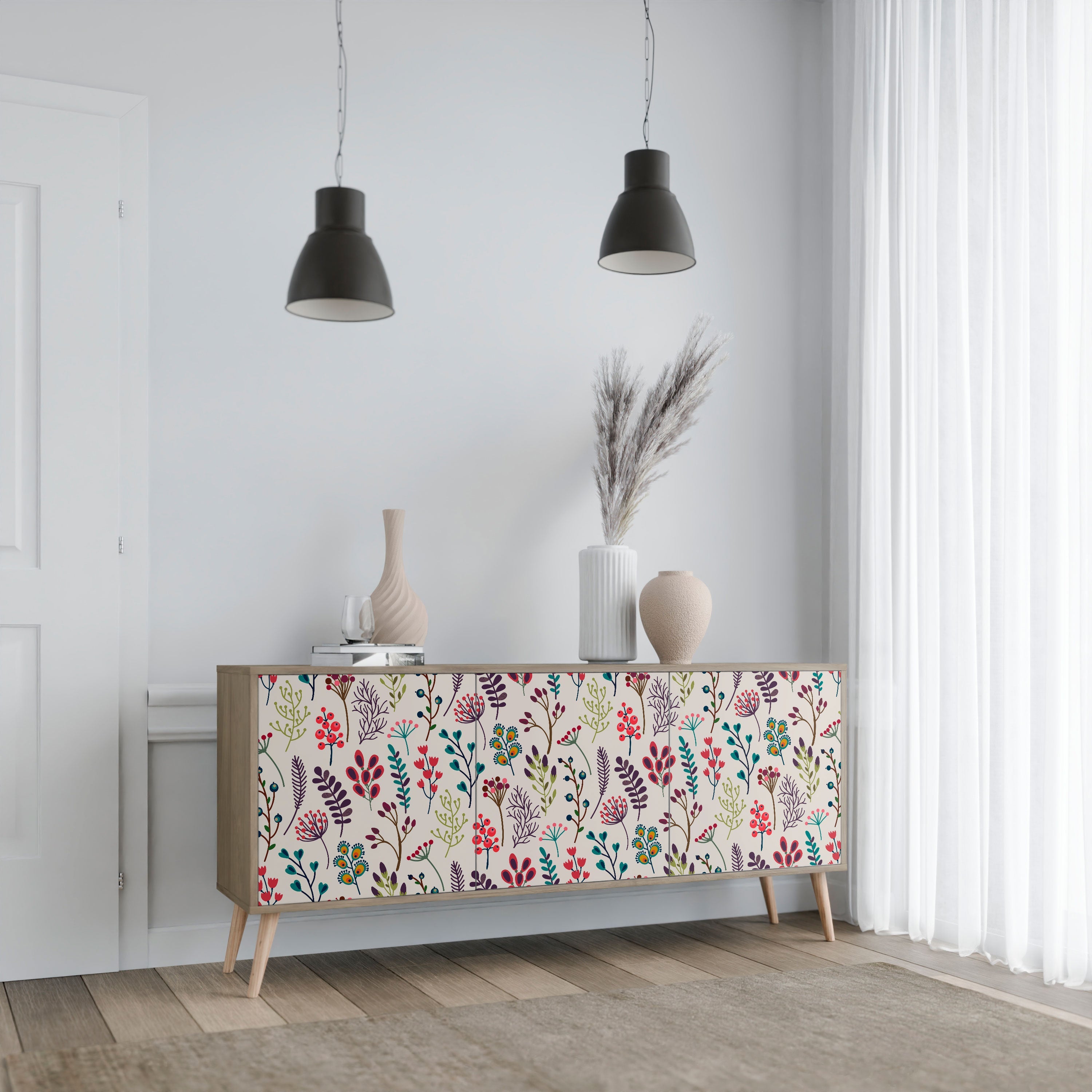 AUTUMN SUNDRIES Sideboard mit 3 Türen in Eichenoptik