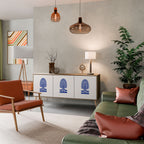 POLISH FOLK ART Sideboard mit 3 Türen in Eiche-Optik