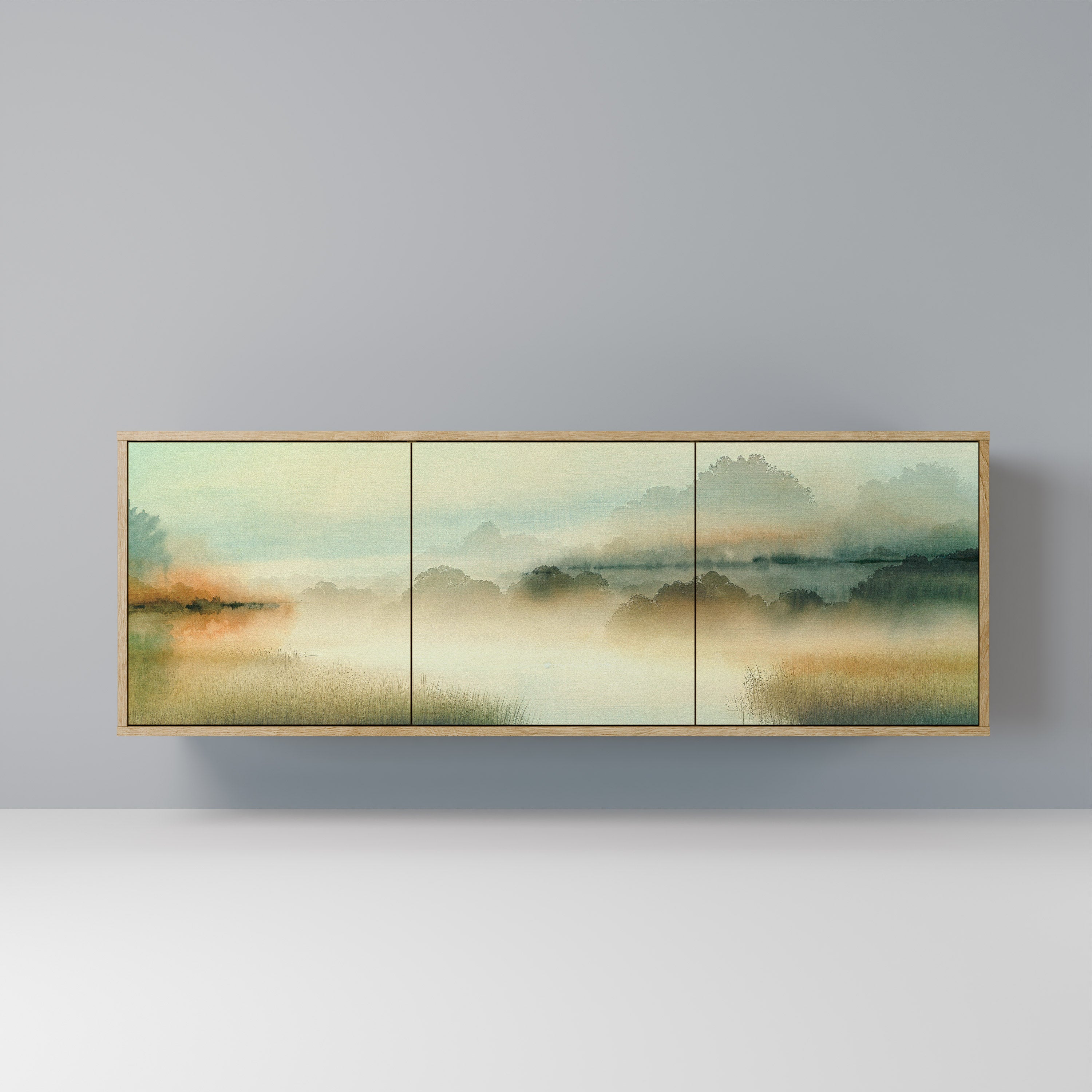 MORNING BY THE LAKE 3-türiges Sideboard in Eichenoptik