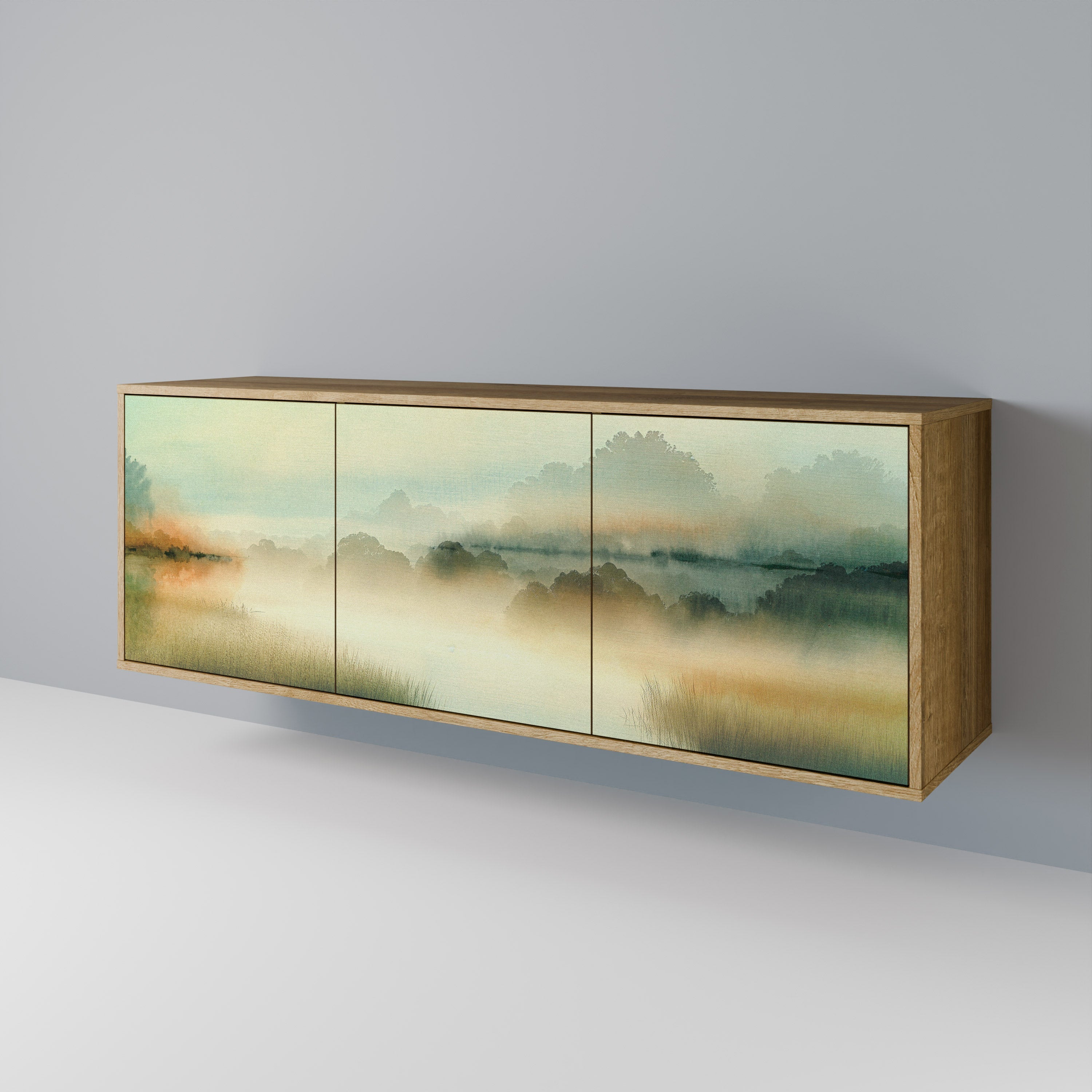 MORNING BY THE LAKE 3-türiges Sideboard in Eichenoptik
