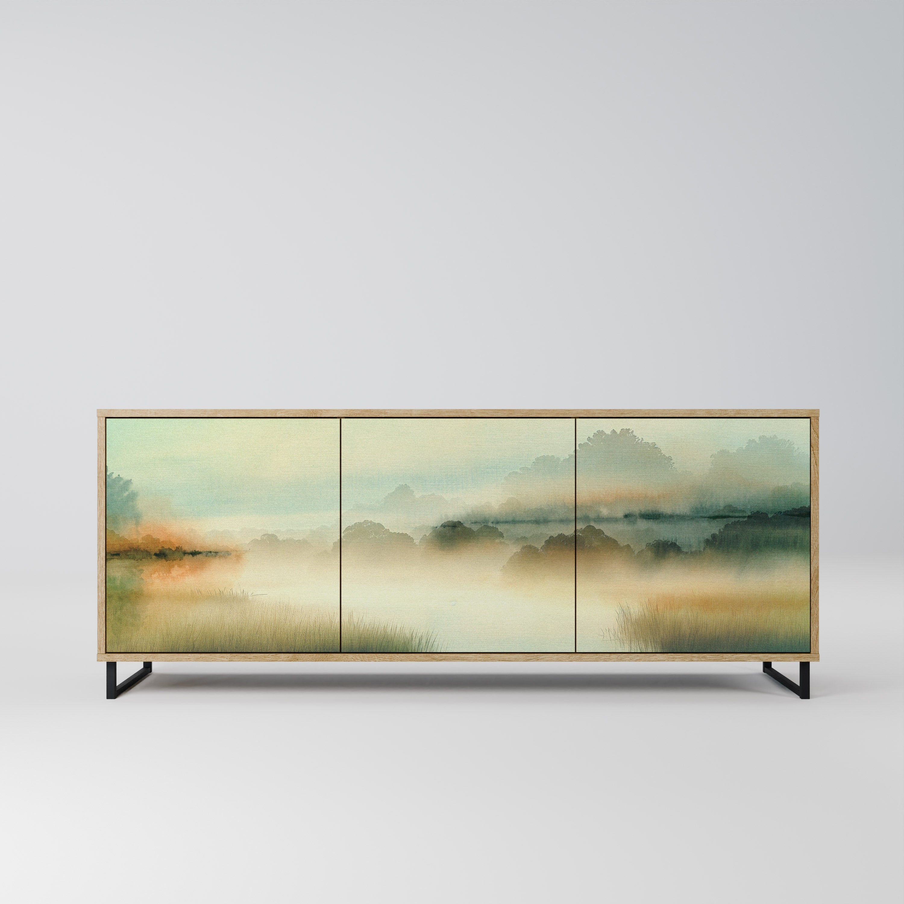 MORNING BY THE LAKE 3-türiges Sideboard in Eichenoptik