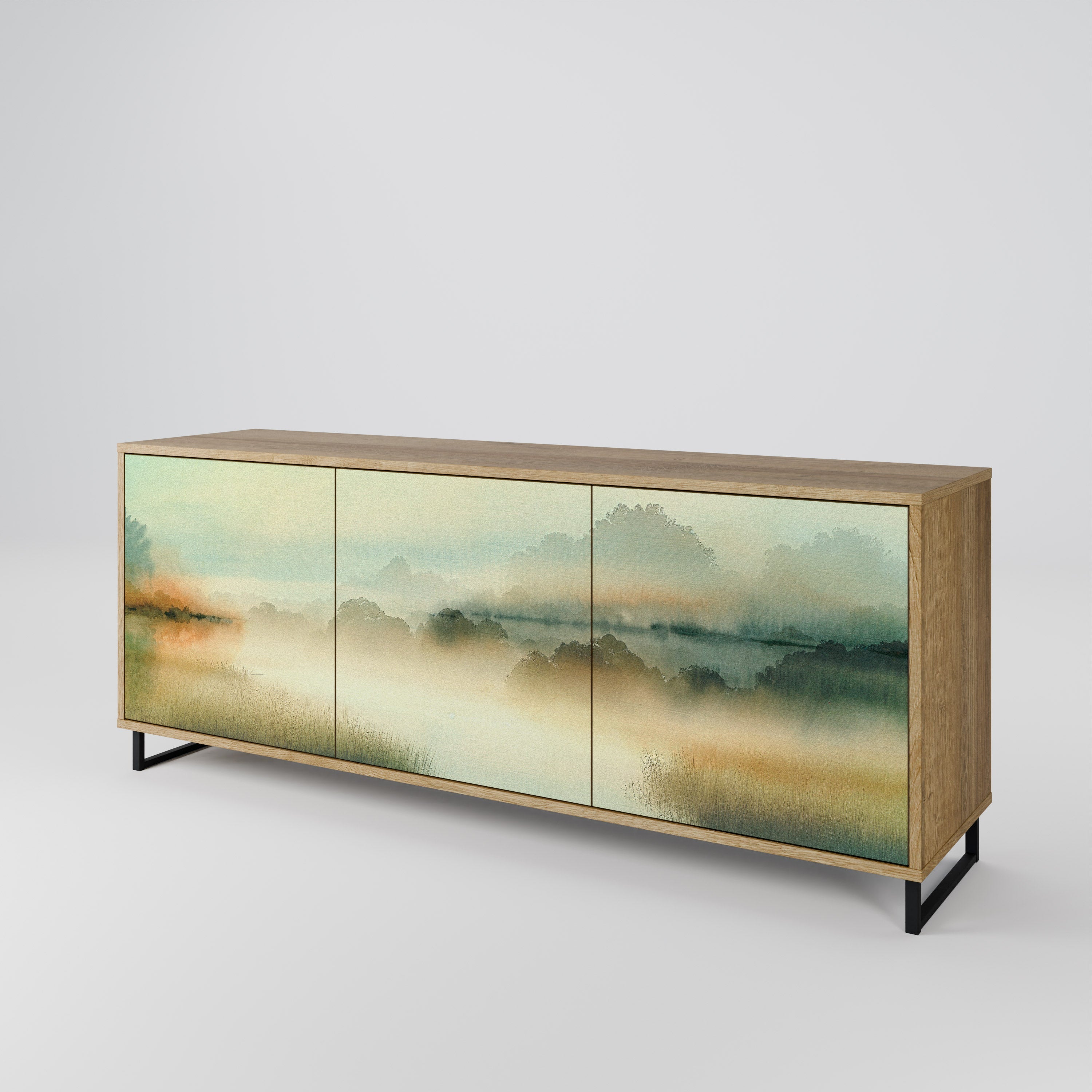 MORNING BY THE LAKE 3-türiges Sideboard in Eichenoptik