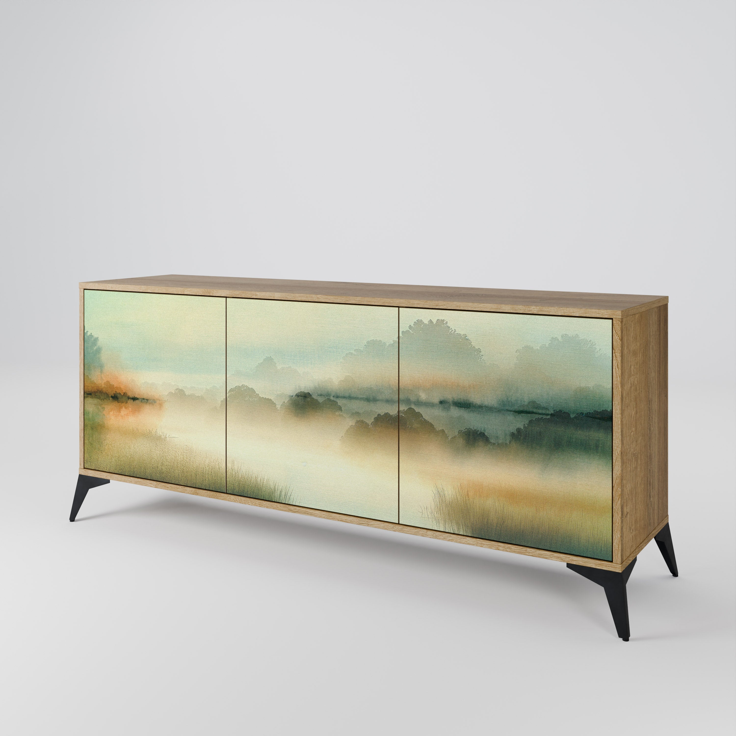 MORNING BY THE LAKE 3-türiges Sideboard in Eichenoptik
