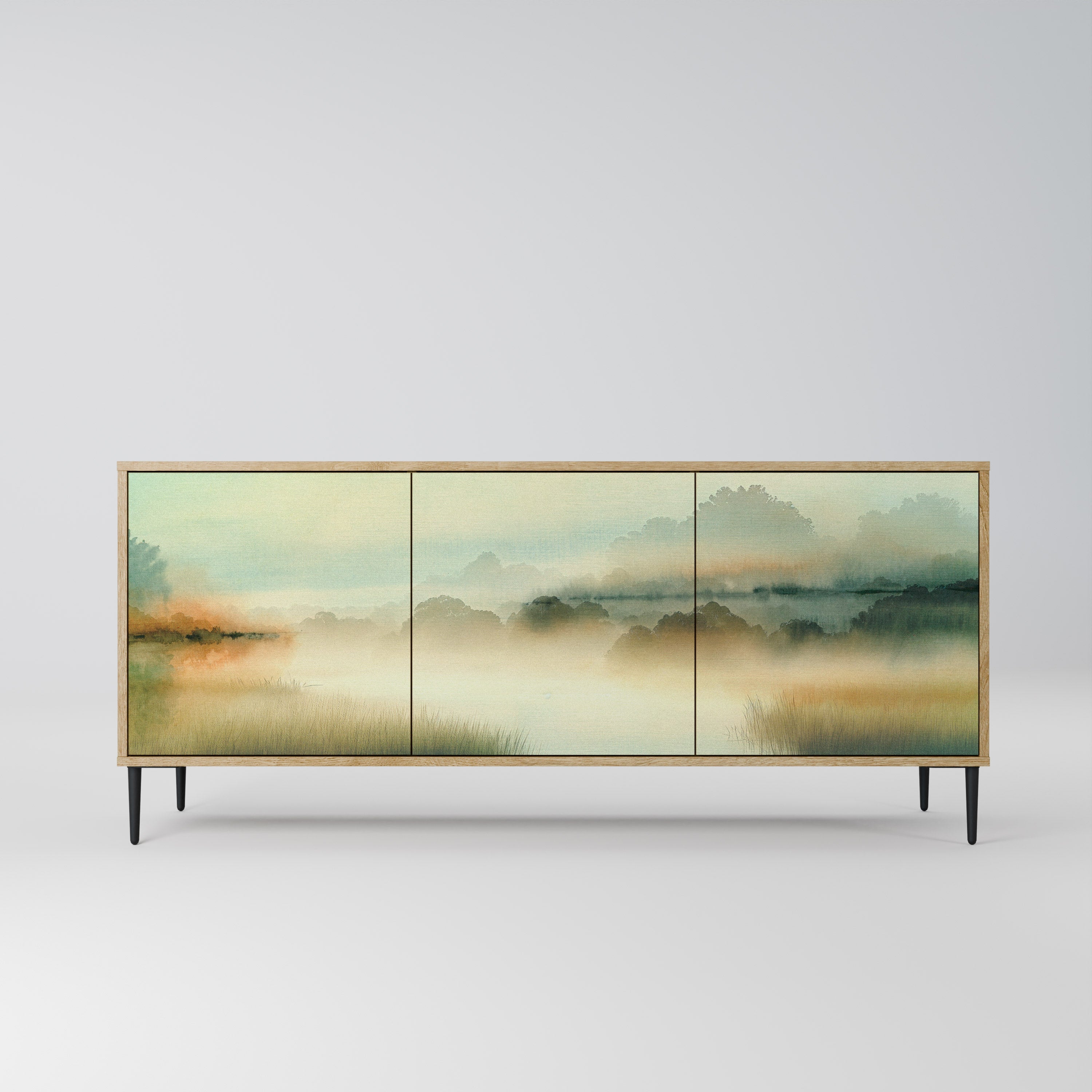 MORNING BY THE LAKE 3-türiges Sideboard in Eichenoptik