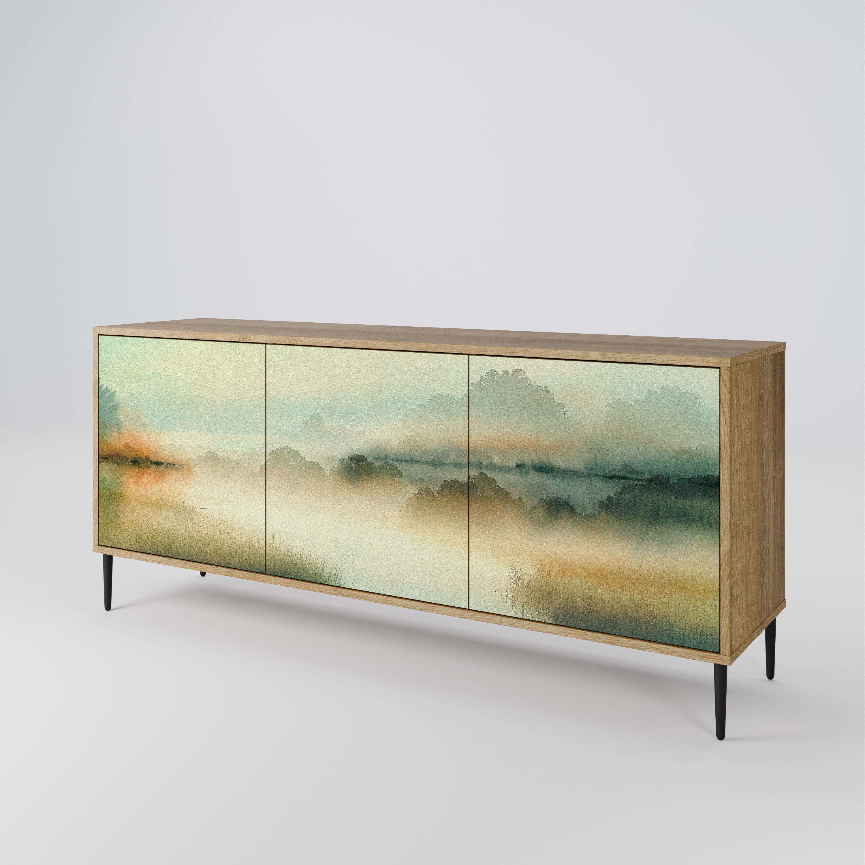 MORNING BY THE LAKE 3-türiges Sideboard in Eichenoptik
