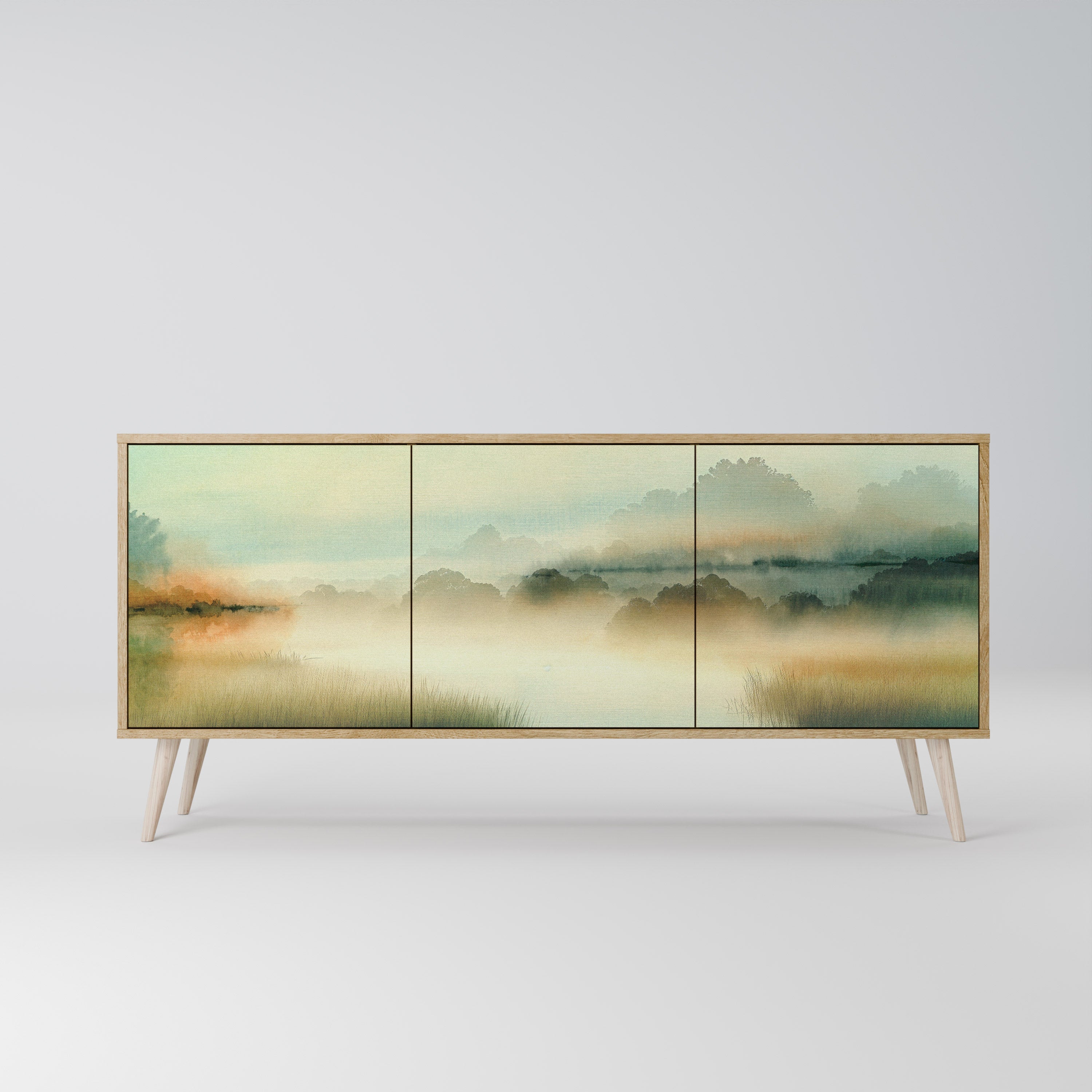 MORNING BY THE LAKE 3-türiges Sideboard in Eichenoptik