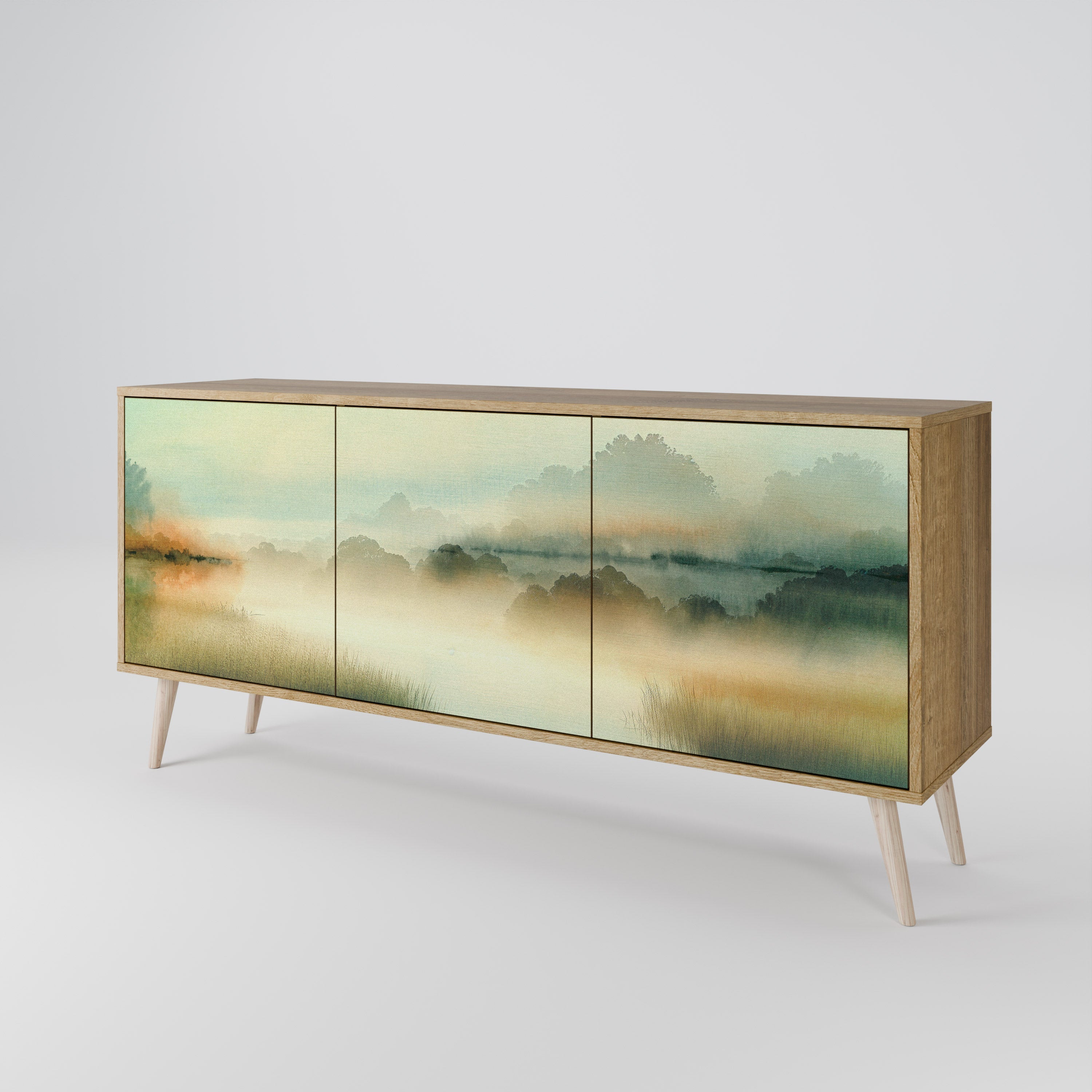 MORNING BY THE LAKE 3-türiges Sideboard in Eichenoptik