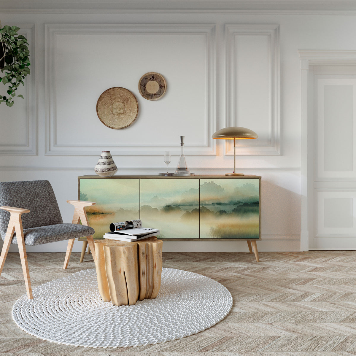 MORNING BY THE LAKE 3-türiges Sideboard
