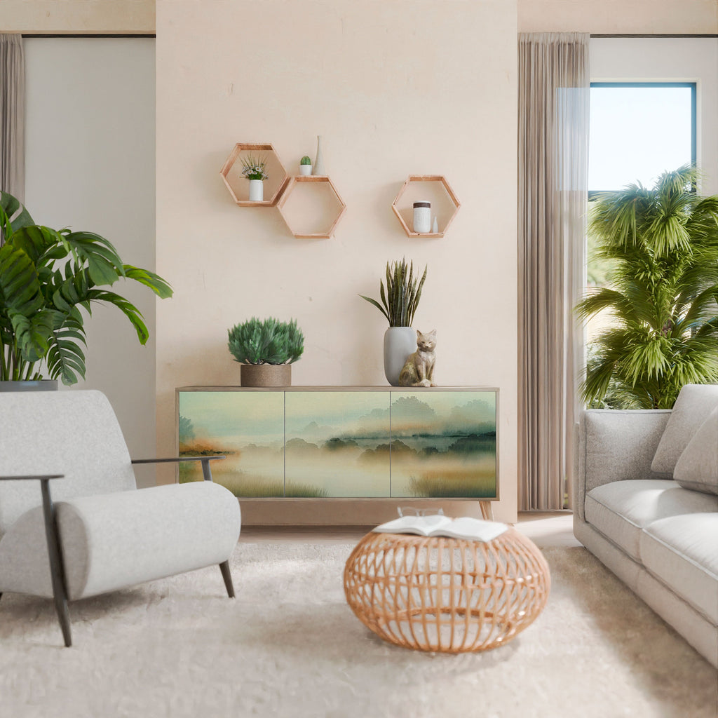 MORNING BY THE LAKE 3-türiges Sideboard in Eichenoptik