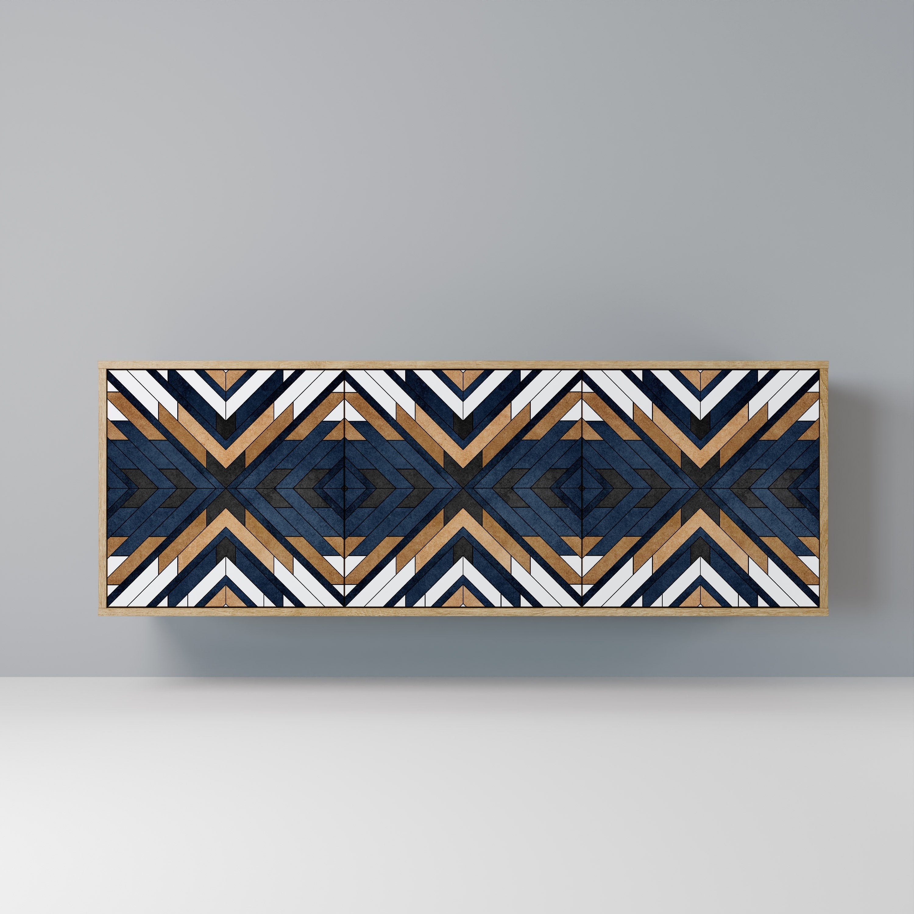 ARTFUL GEOMETRY 3-türiges Sideboard in Eichenoptik