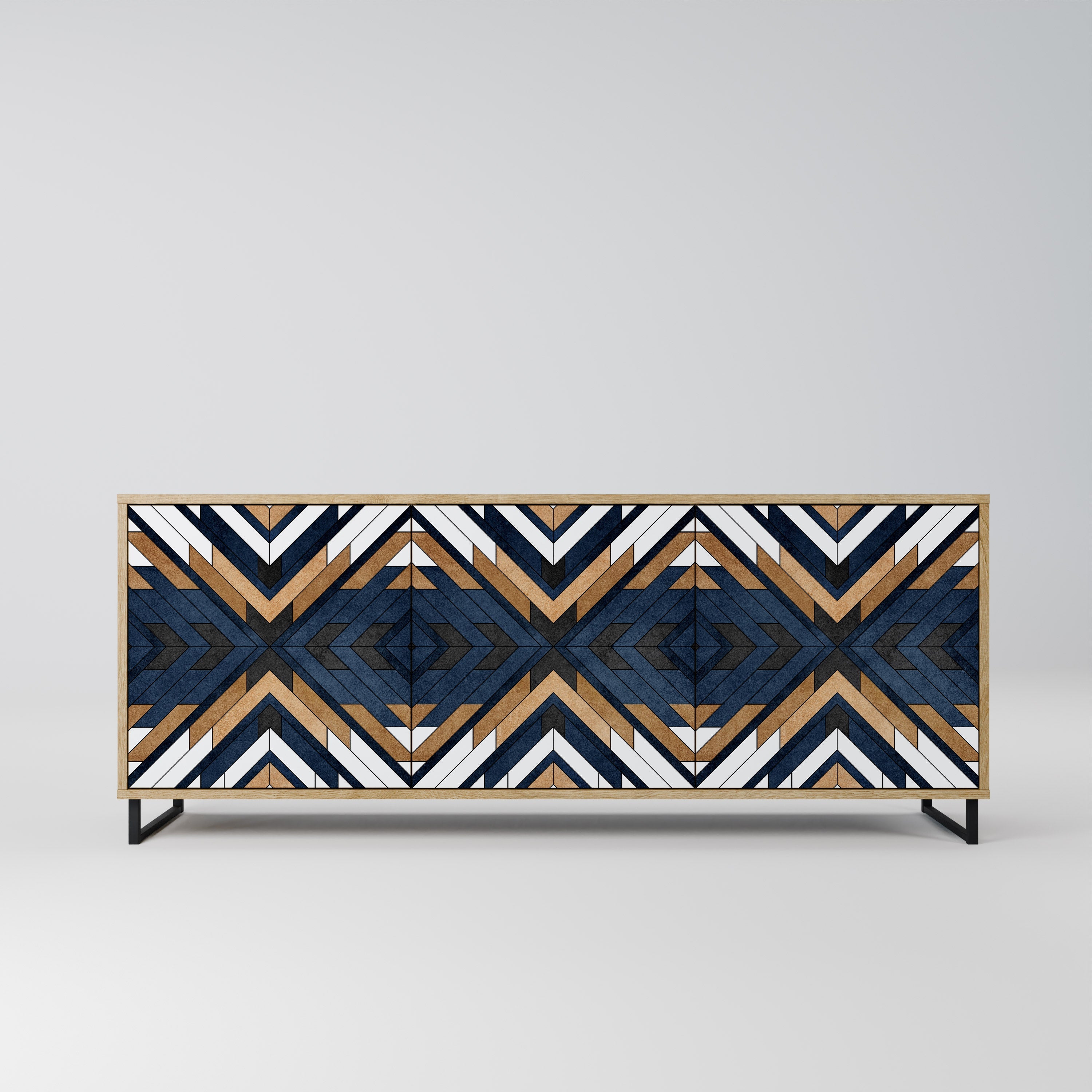 ARTFUL GEOMETRY 3-türiges Sideboard in Eichenoptik