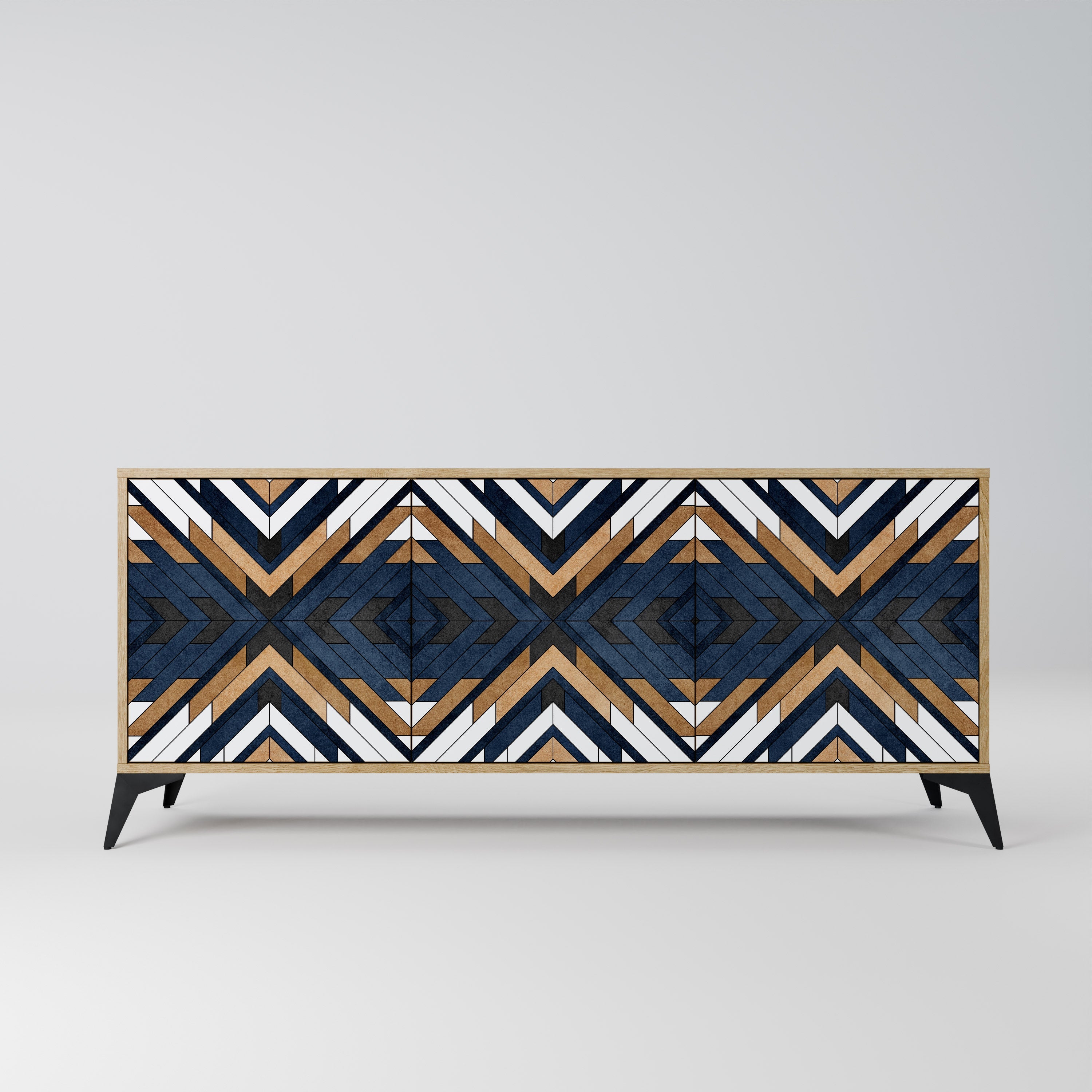 ARTFUL GEOMETRY 3-türiges Sideboard in Eichenoptik