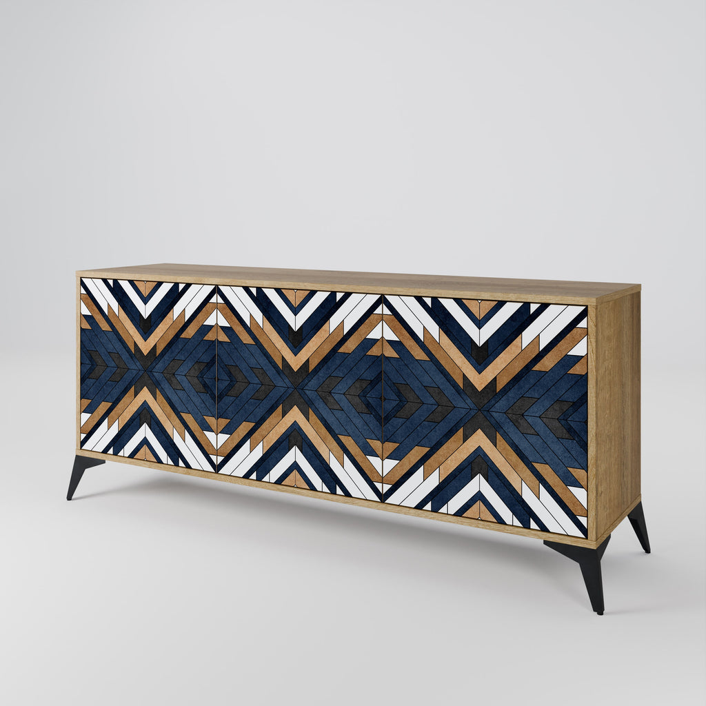 ARTFUL GEOMETRY 3-türiges Sideboard in Eichenoptik