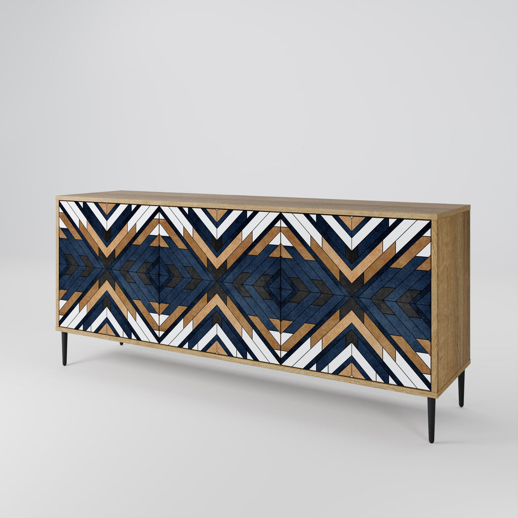 ARTFUL GEOMETRY 3-türiges Sideboard in Eichenoptik