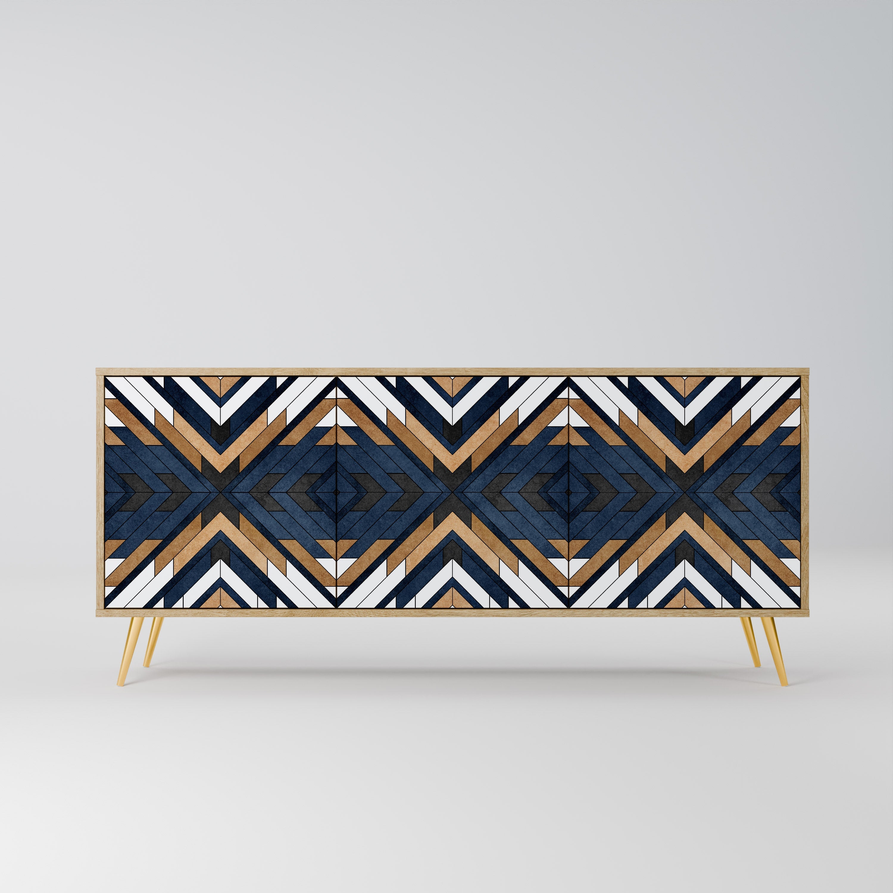 ARTFUL GEOMETRY 3-türiges Sideboard in Eichenoptik