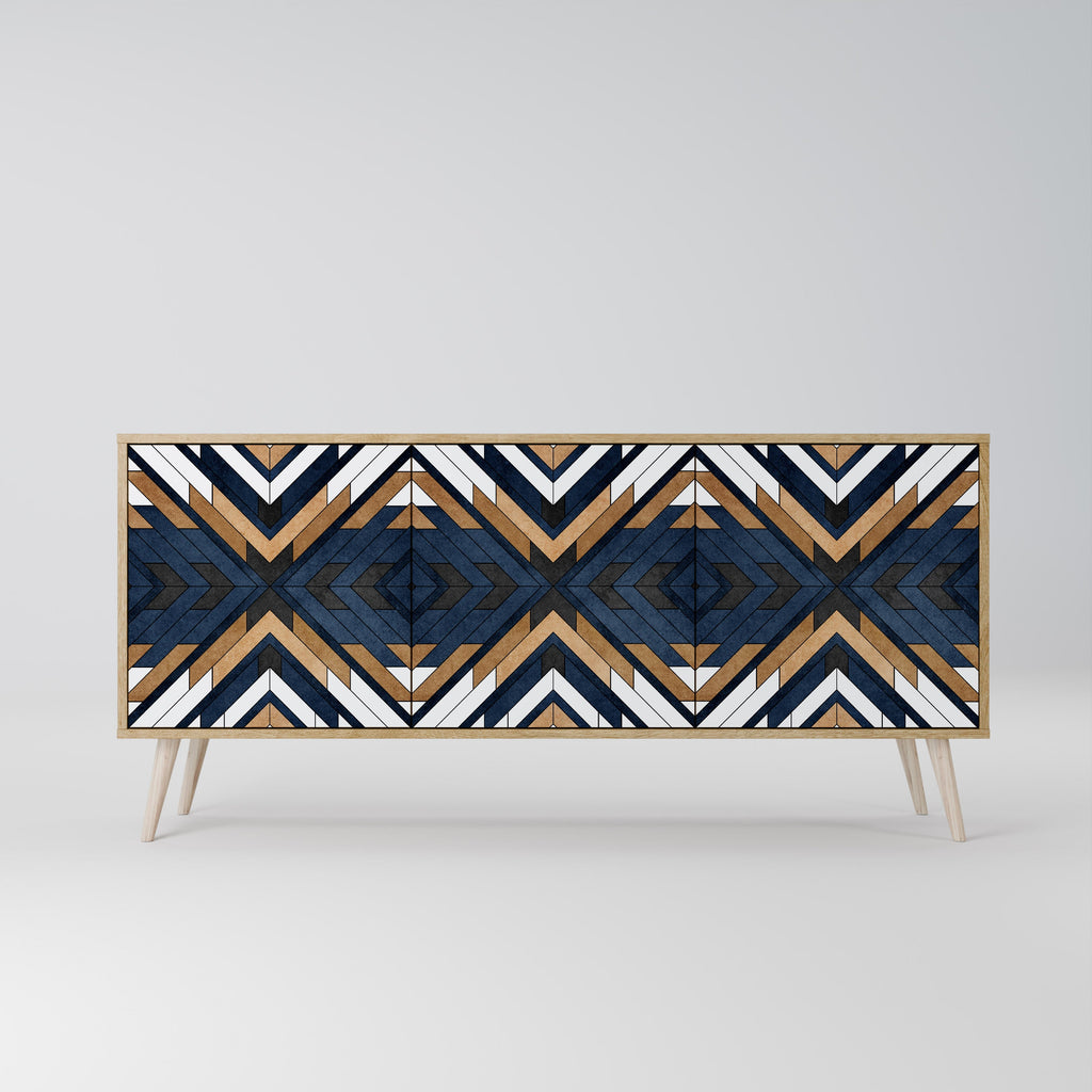 ARTFUL GEOMETRY 3-türiges Sideboard in Eichenoptik