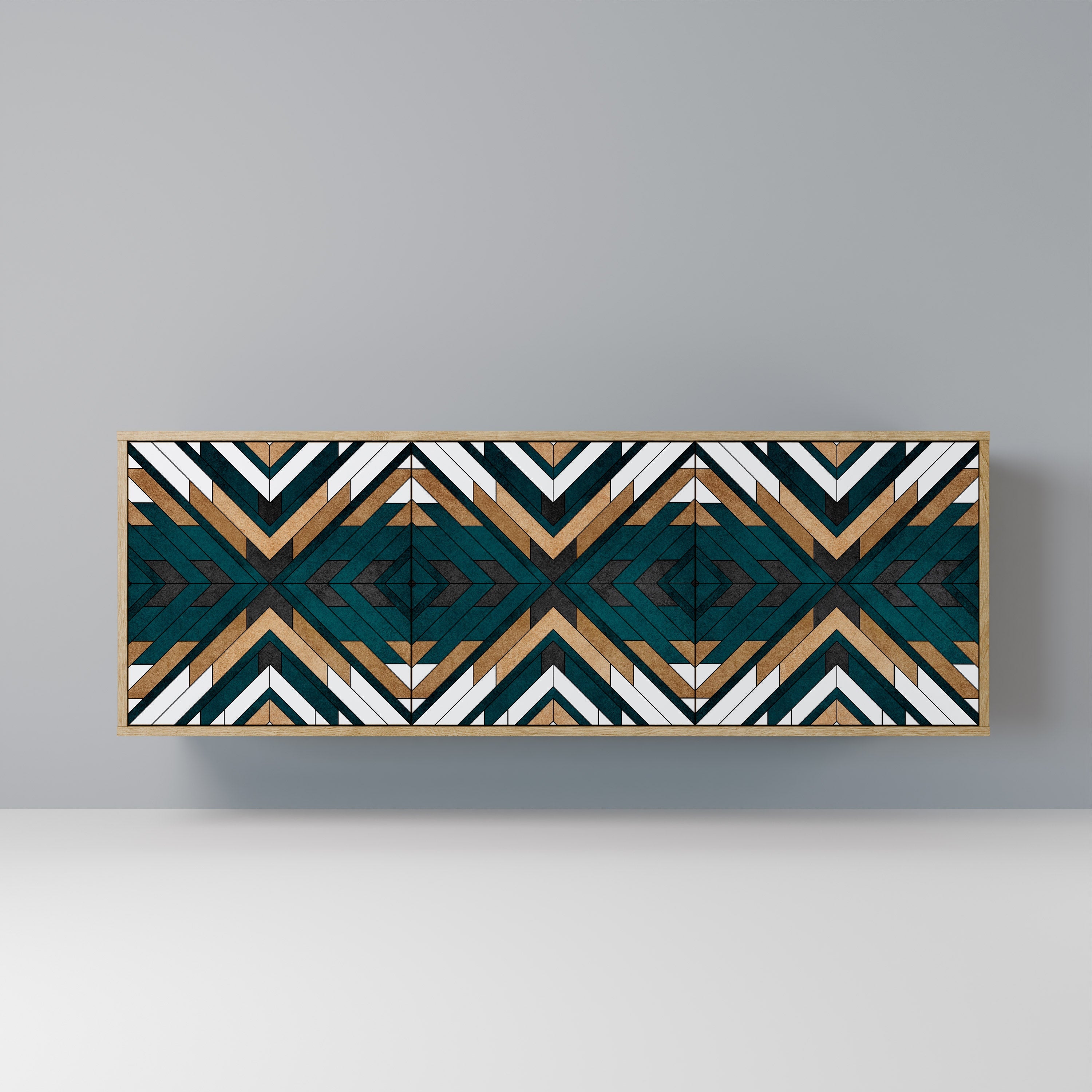ARTISTIC GEOMETRY 3-türiges Sideboard in Eichenoptik
