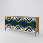 ARTISTIC GEOMETRY Sideboard mit 3 Türen in Eiche-Optik