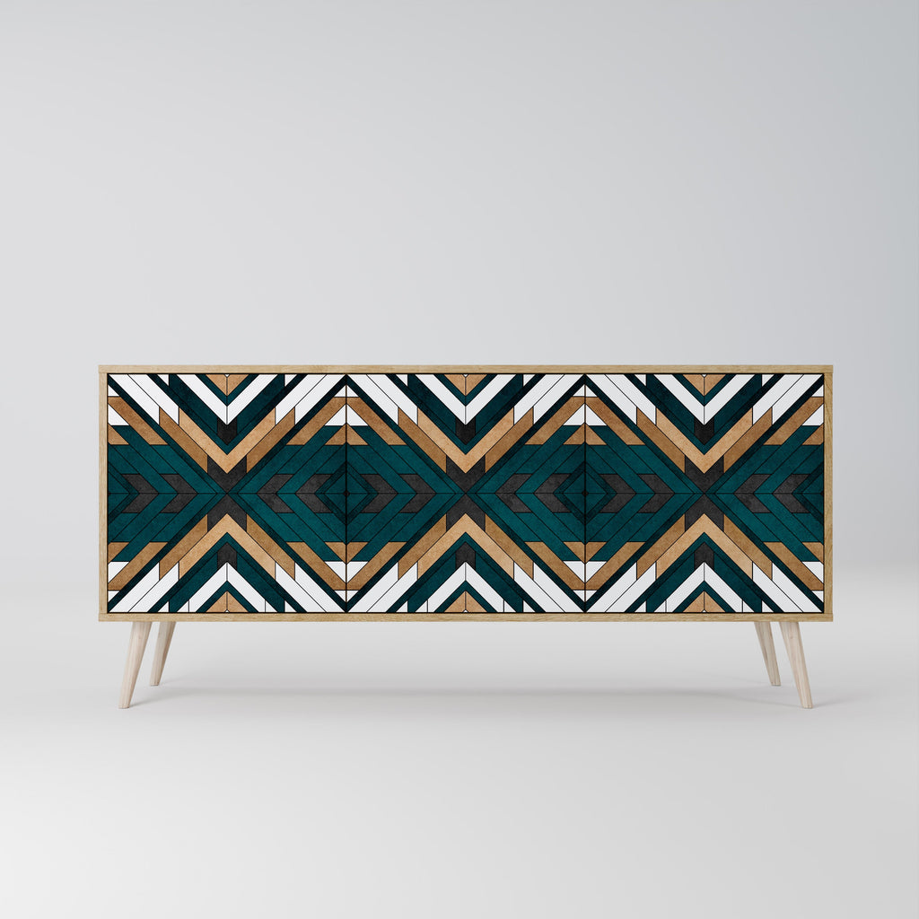 ARTISTIC GEOMETRY 3-türiges Sideboard in Eichenoptik