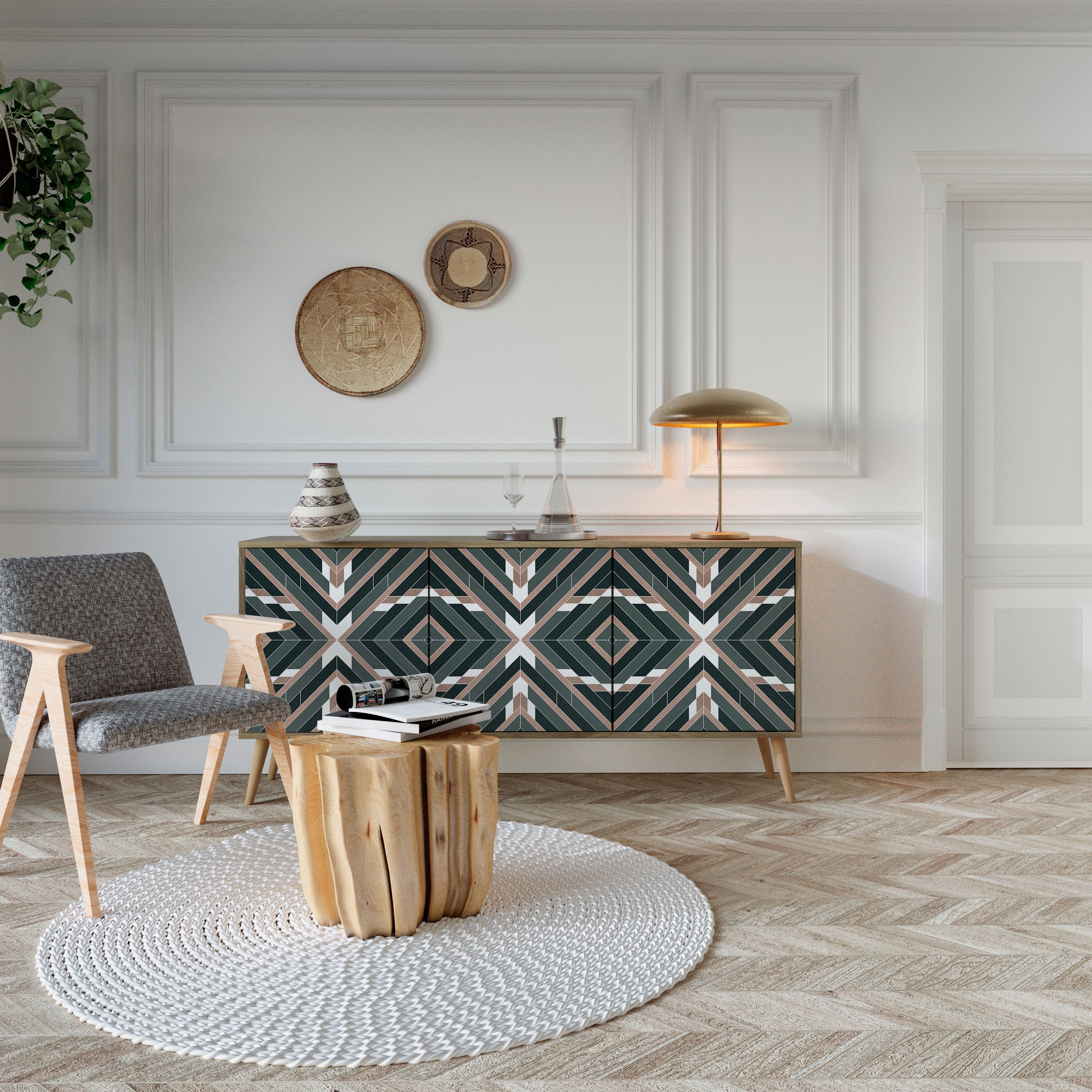 DIMENSION DELIGHTS 3-türiges Sideboard in Eichenoptik