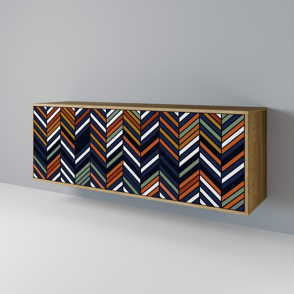 VIBRANT PATCHWORK 3-türiges Sideboard in Eichenoptik
