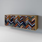 VIBRANT PATCHWORK Sideboard mit 3 Türen in Eiche-Optik