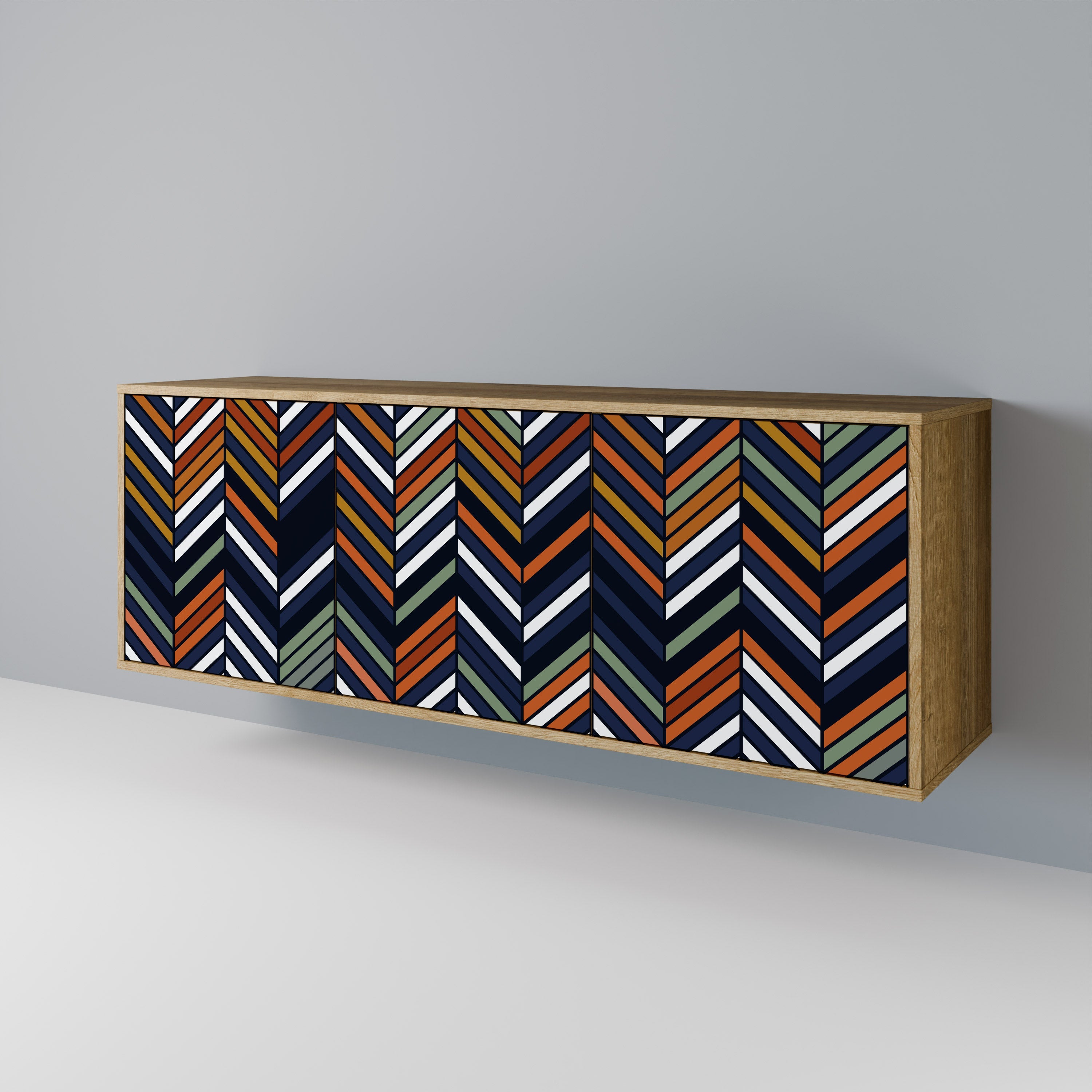 VIBRANT PATCHWORK 3-türiges Sideboard in Eichenoptik