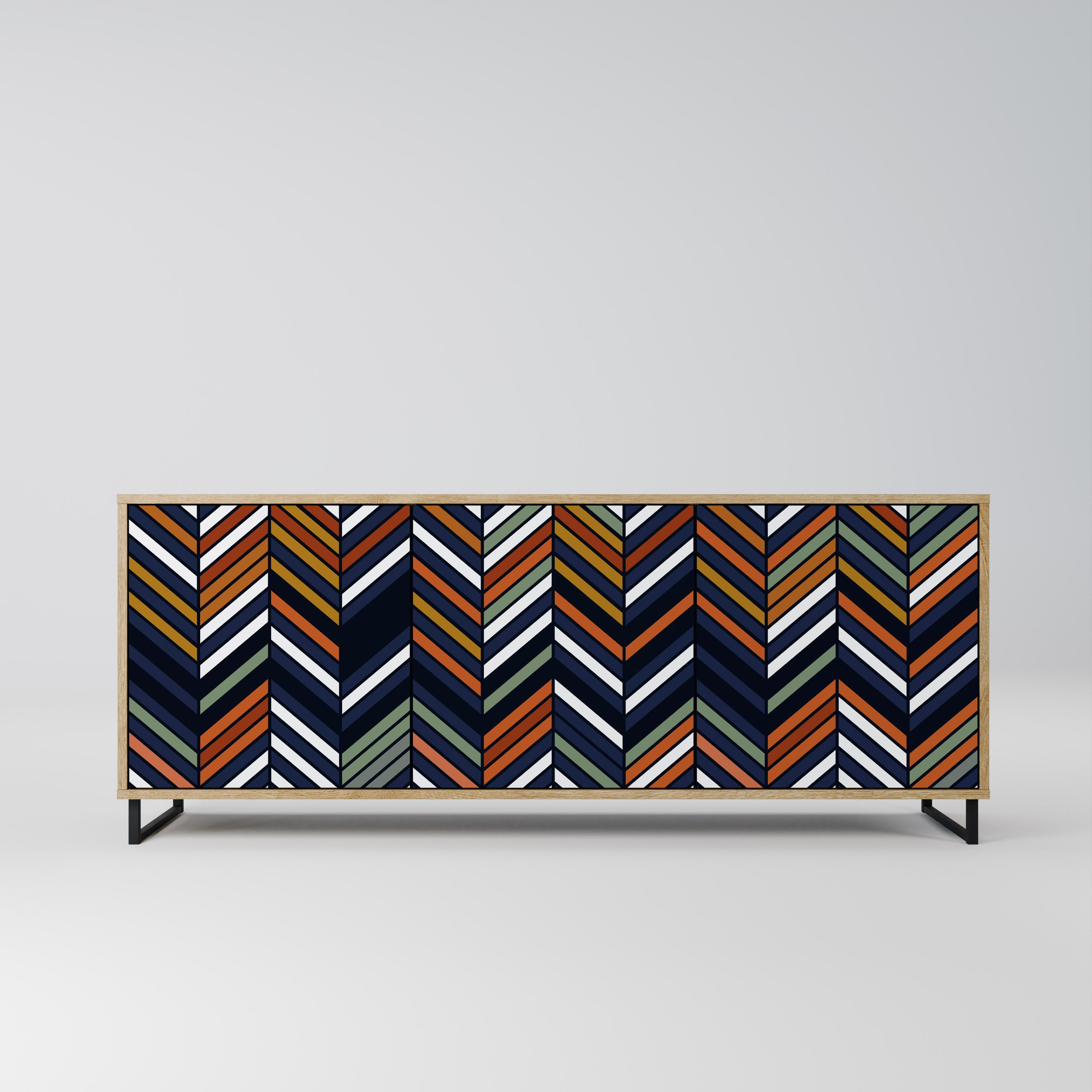 VIBRANT PATCHWORK 3-türiges Sideboard in Eichenoptik