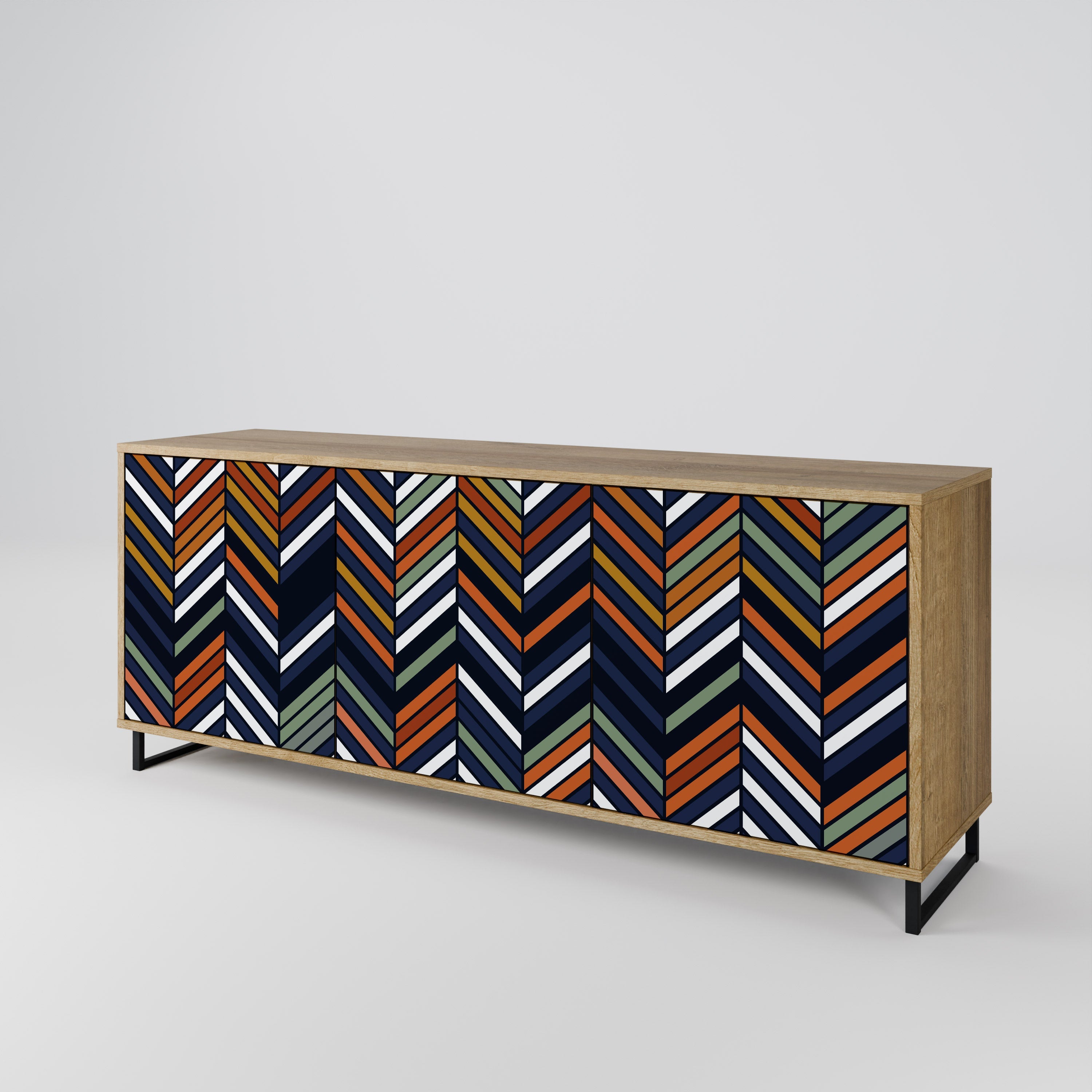 VIBRANT PATCHWORK 3-türiges Sideboard in Eichenoptik