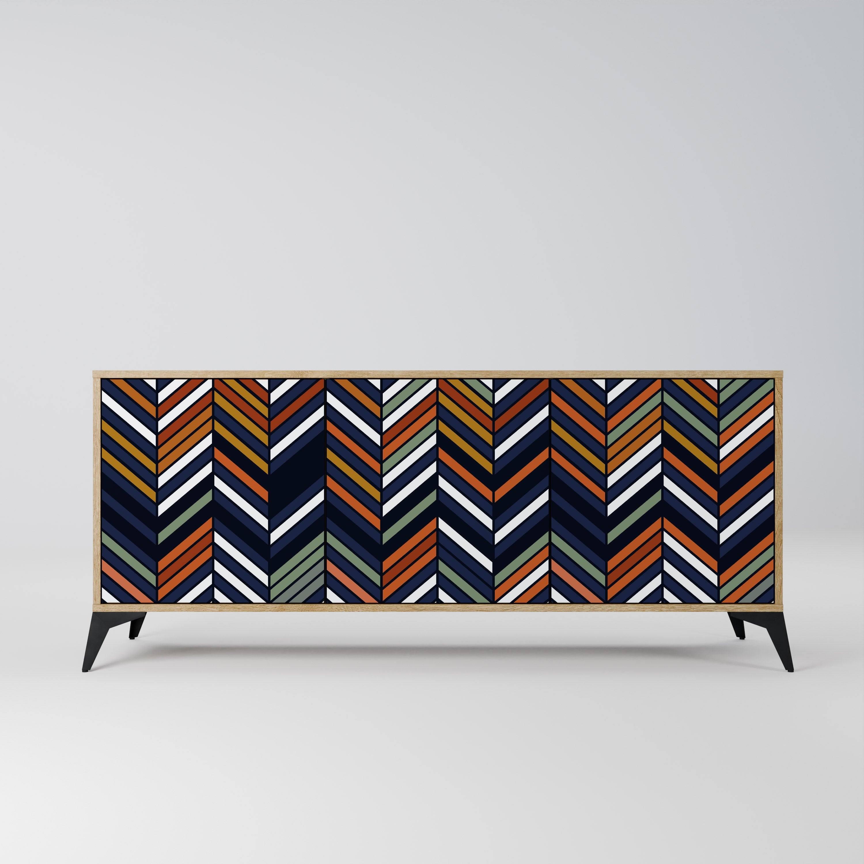 VIBRANT PATCHWORK 3-türiges Sideboard in Eichenoptik