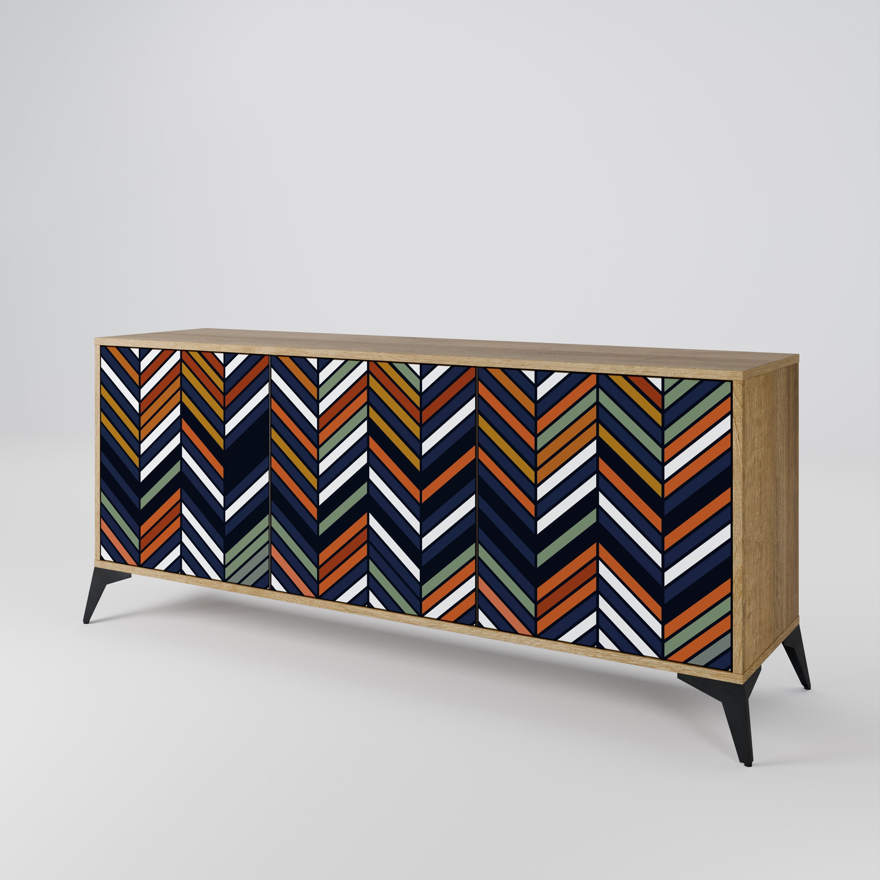 VIBRANT PATCHWORK 3-türiges Sideboard in Eichenoptik