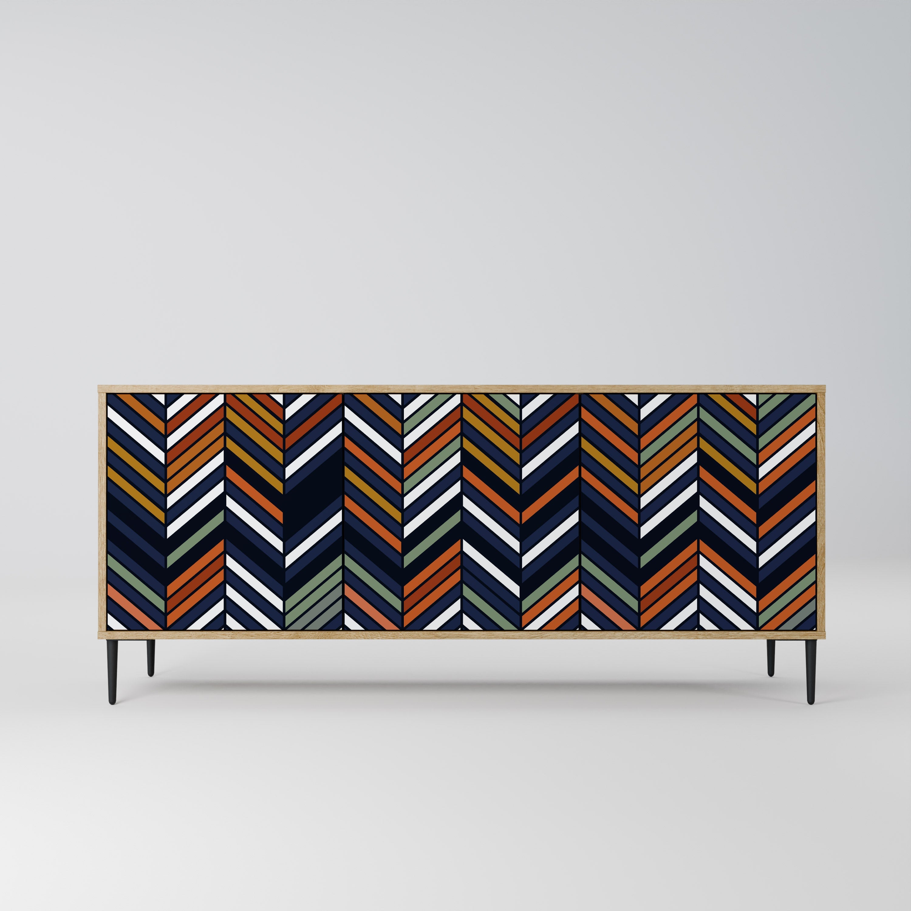 VIBRANT PATCHWORK 3-türiges Sideboard in Eichenoptik
