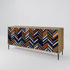 VIBRANT PATCHWORK Sideboard mit 3 Türen in Eiche-Optik
