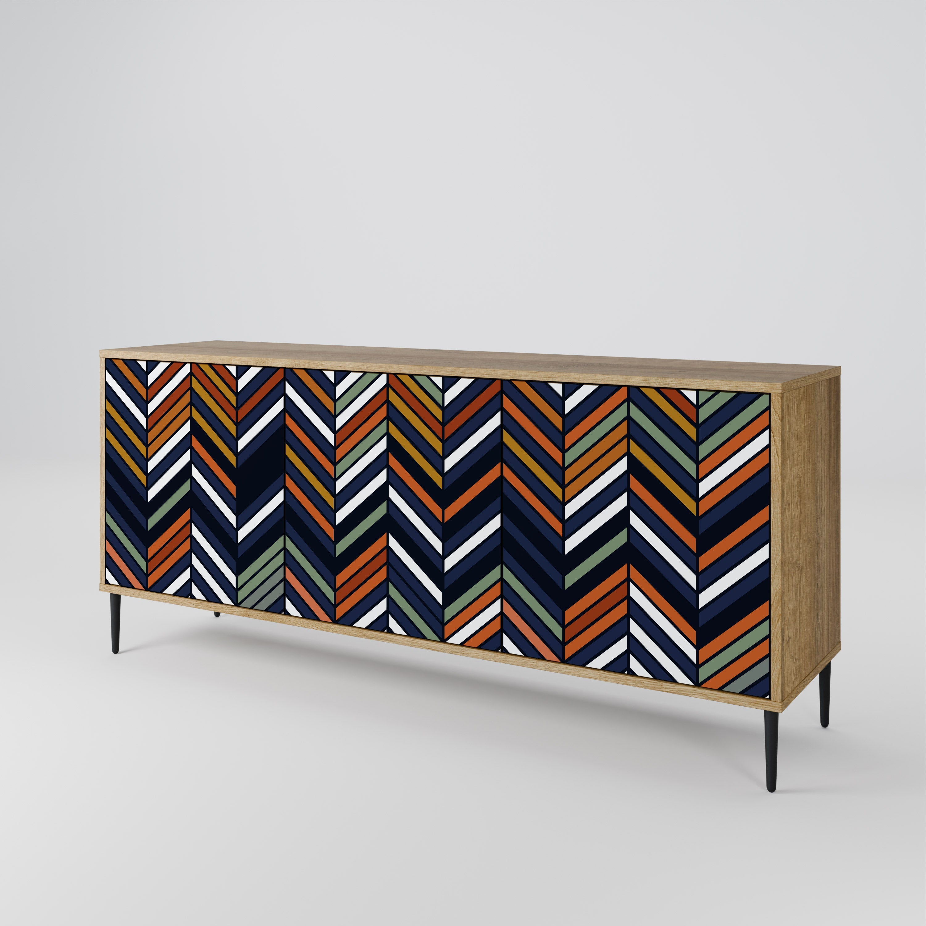 VIBRANT PATCHWORK 3-türiges Sideboard in Eichenoptik