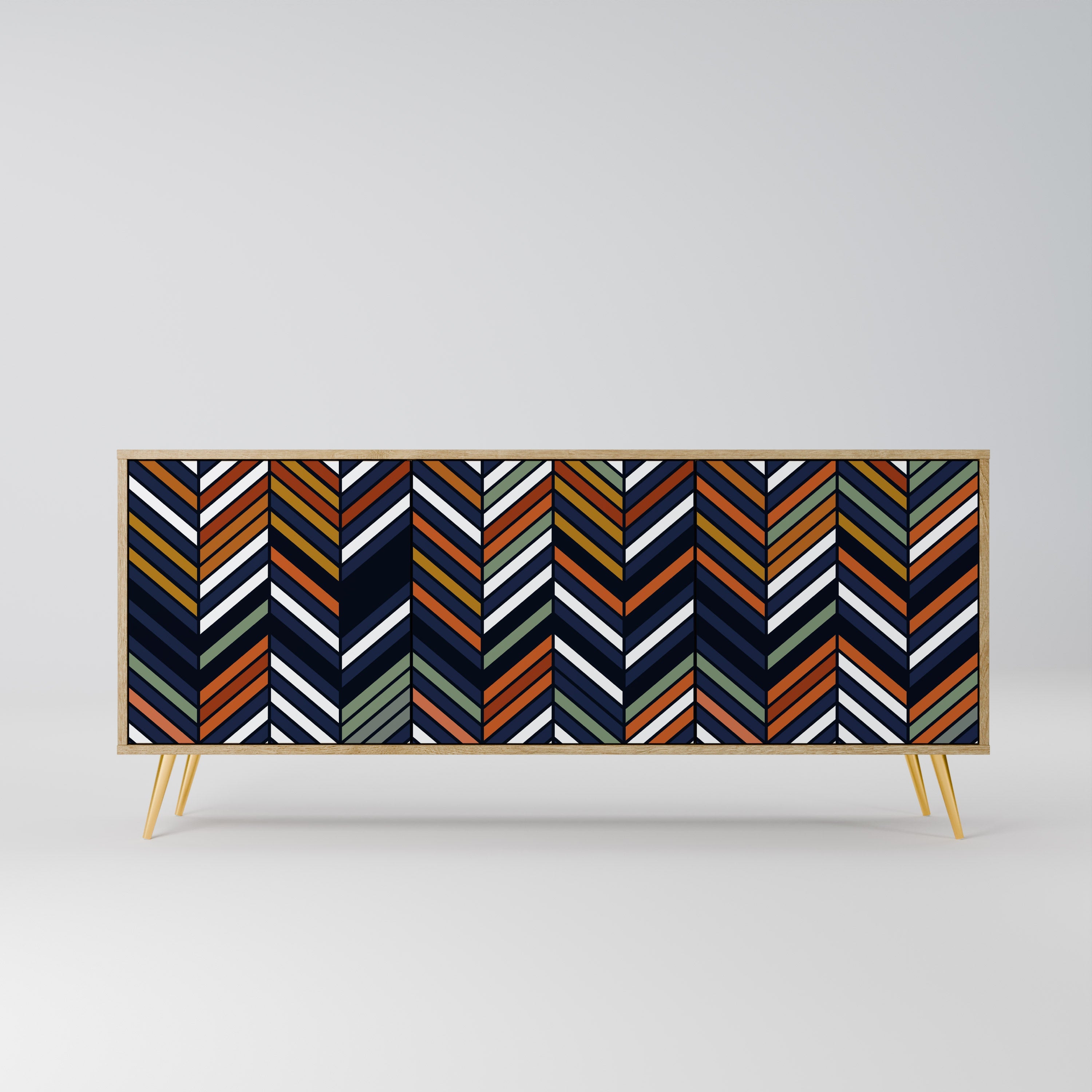 VIBRANT PATCHWORK 3-türiges Sideboard in Eichenoptik
