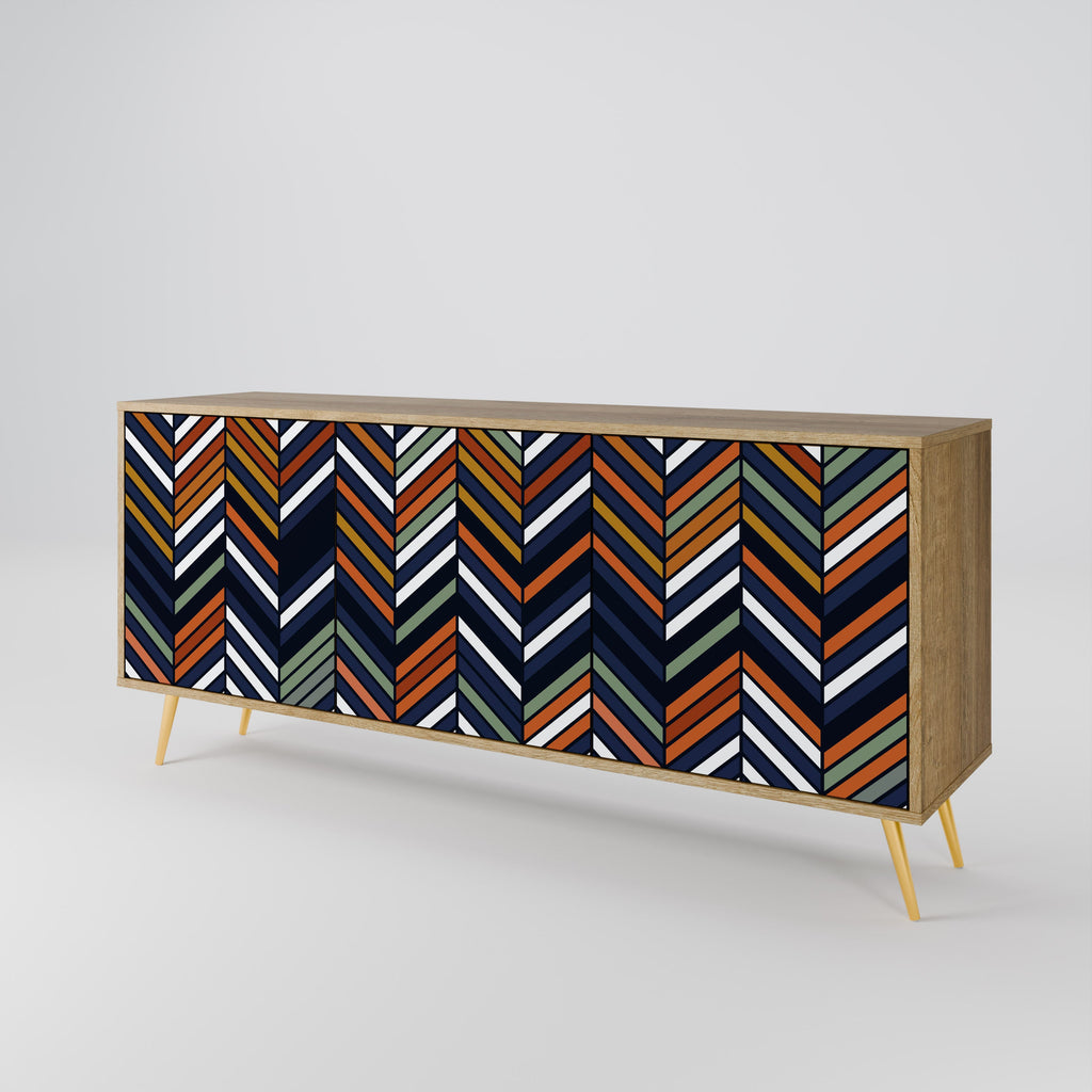 VIBRANT PATCHWORK 3-türiges Sideboard in Eichenoptik