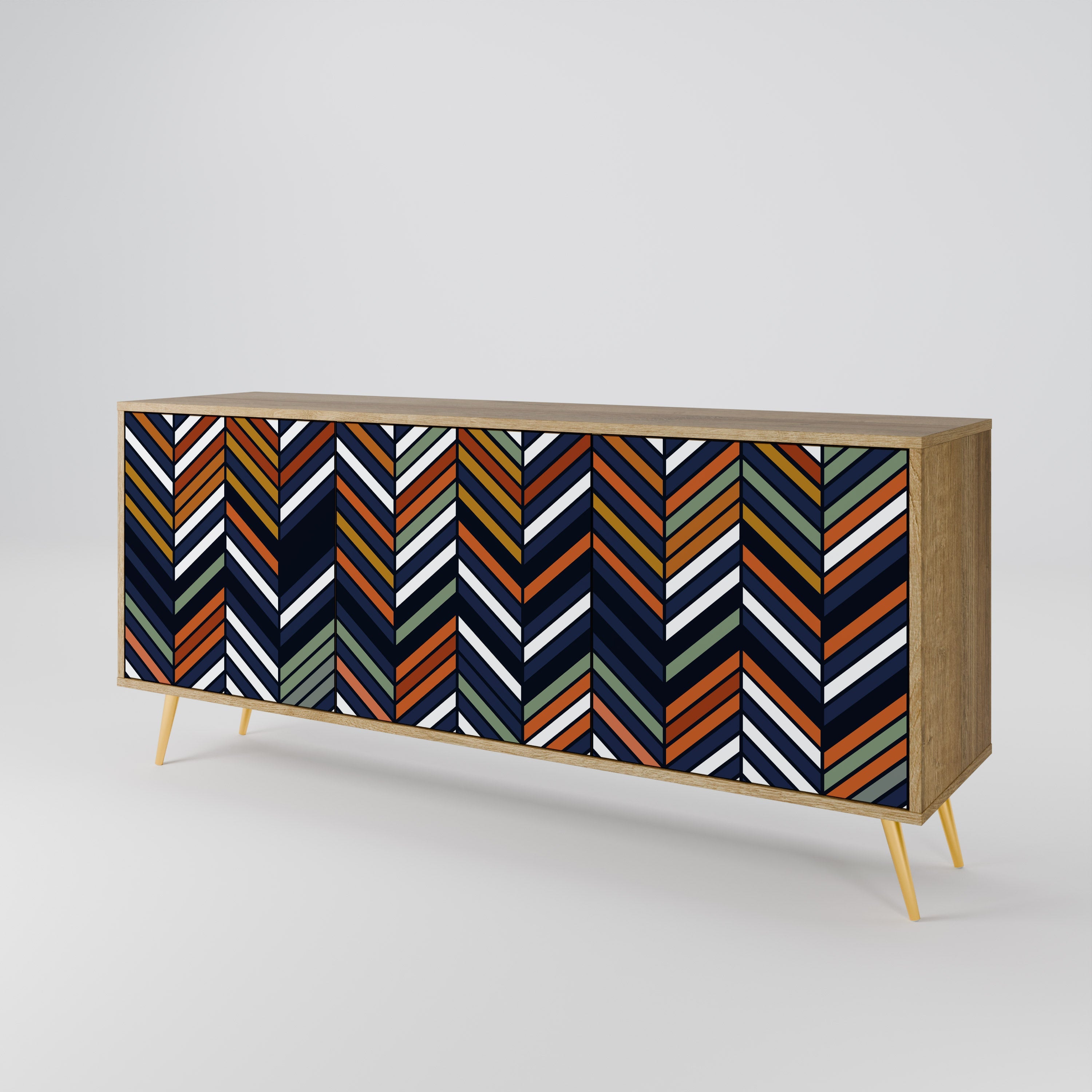 VIBRANT PATCHWORK 3-türiges Sideboard in Eichenoptik